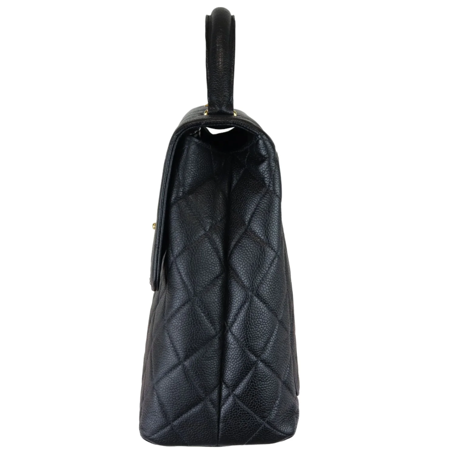 Vintage Kelly Flap Caviar Black 24k GHW - Image 5