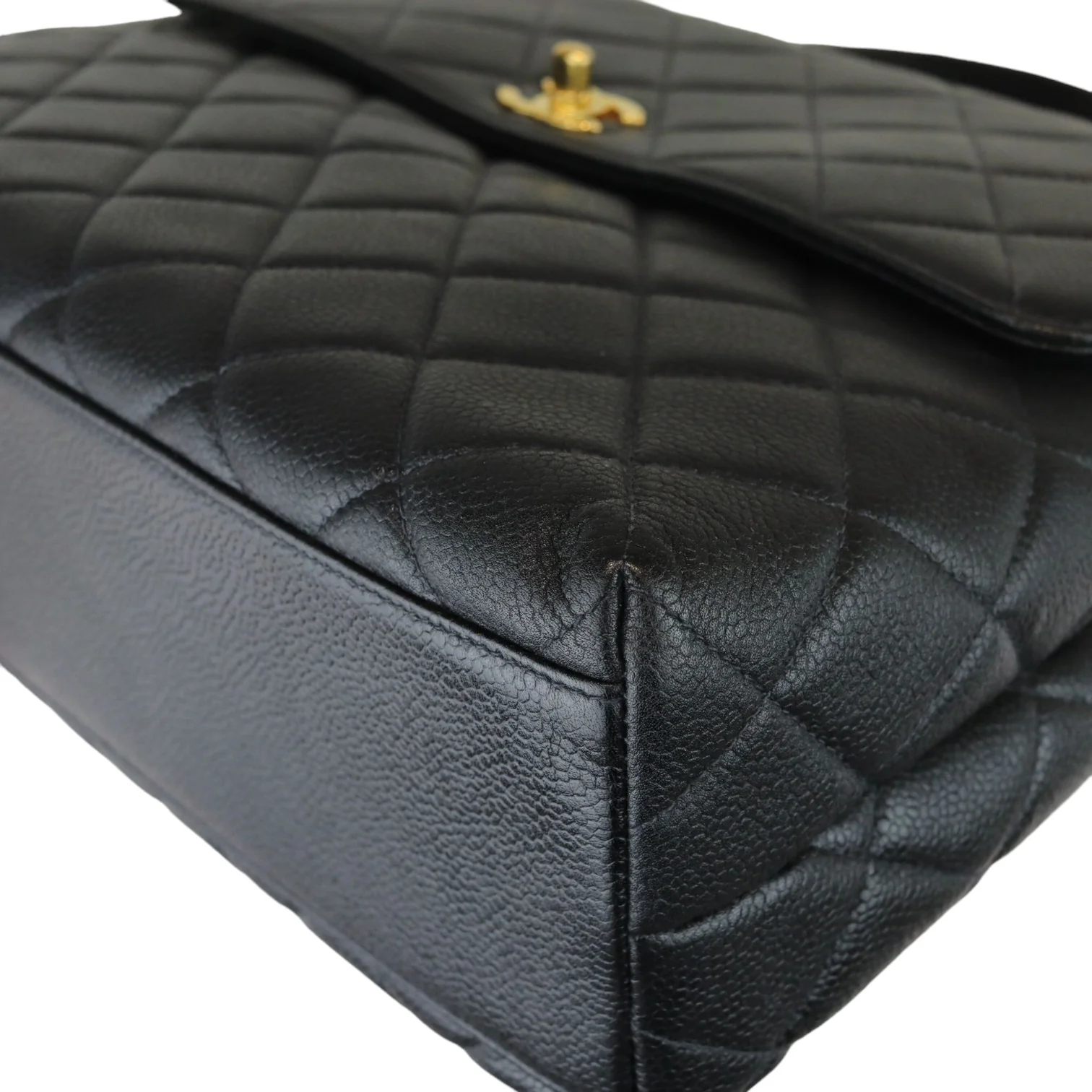 Vintage Kelly Flap Caviar Black 24k GHW - Image 6