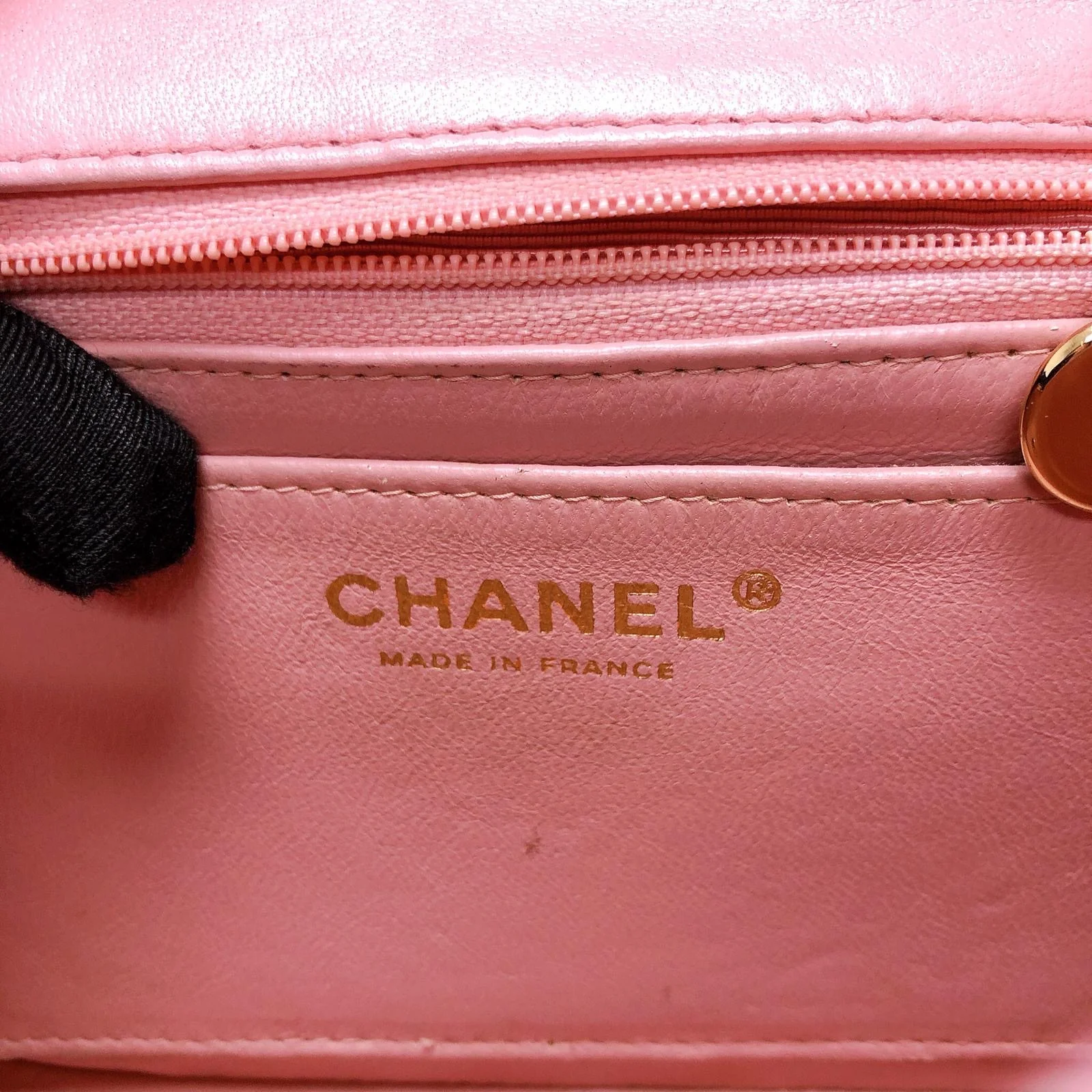 Vintage Mini Square Flap Bag in Pink Quilted Lambskin Leather GHW - Image 12