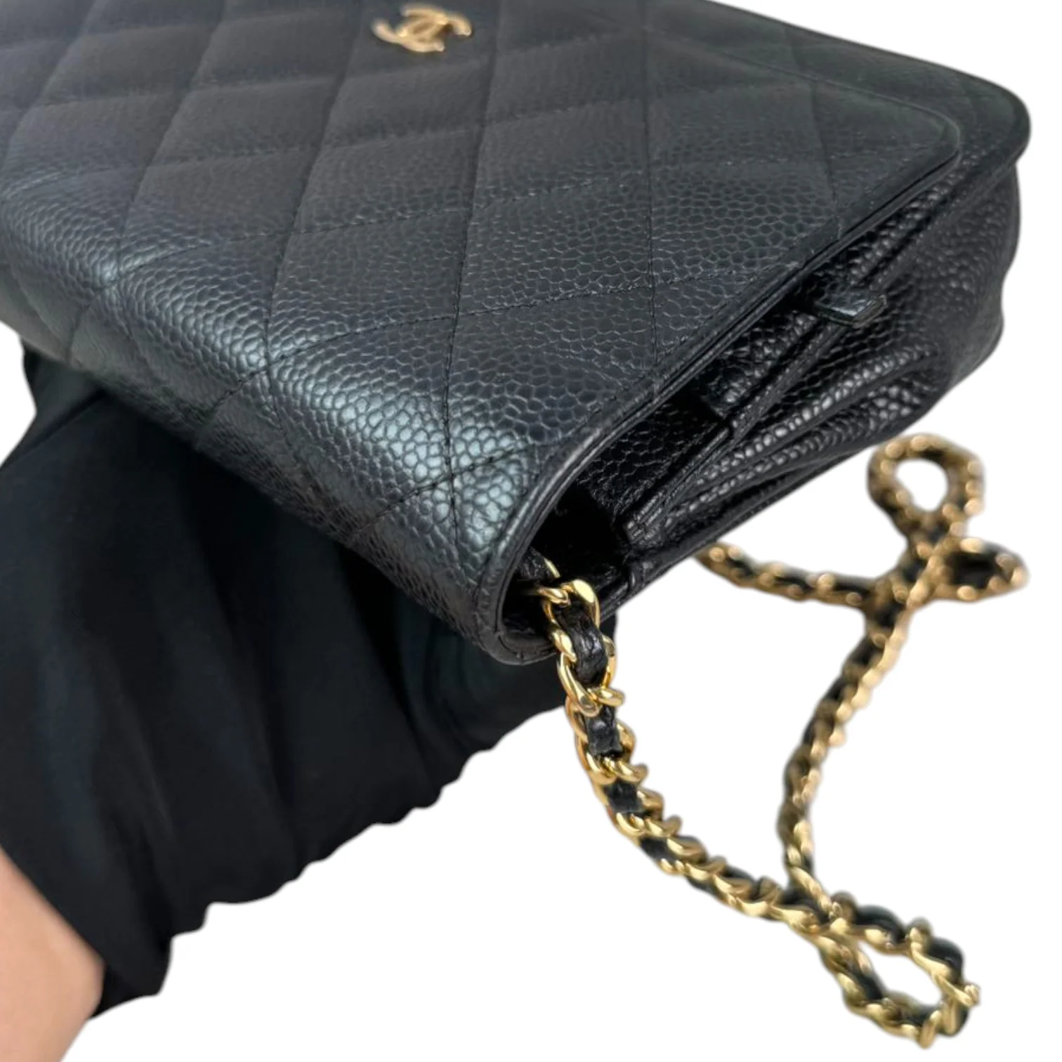 Wallet On Chain WOC Caviar Quilted Black GHW - Image 9