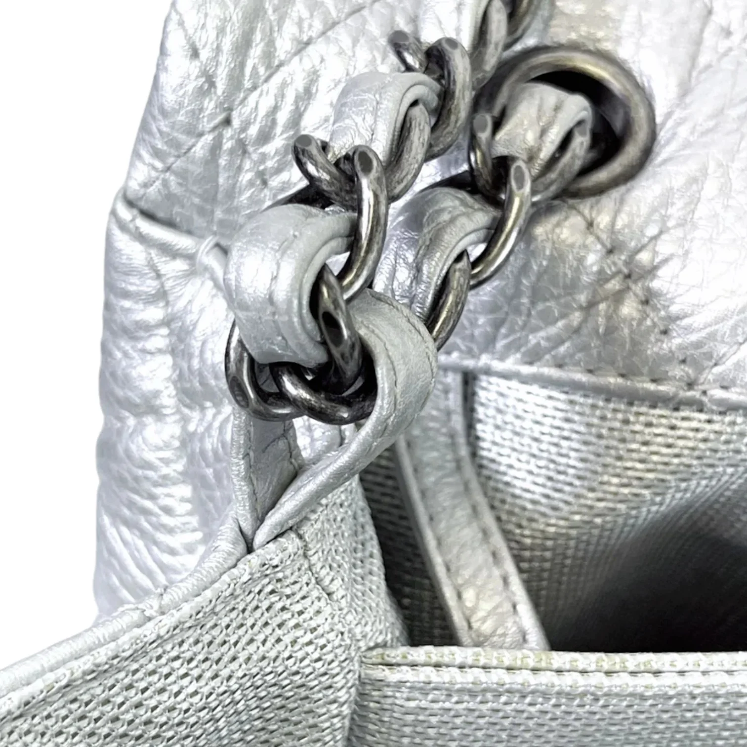 XXL Airline Flap Calfskin Quilted Silver RHW - Image 14