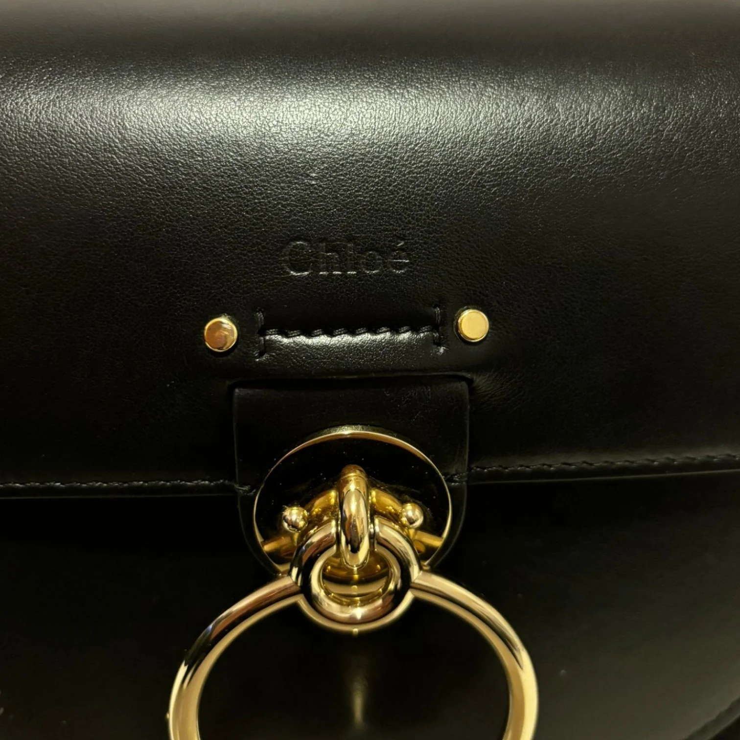 Tess Bag Grained Calfskin Small Black GHW - Image 10