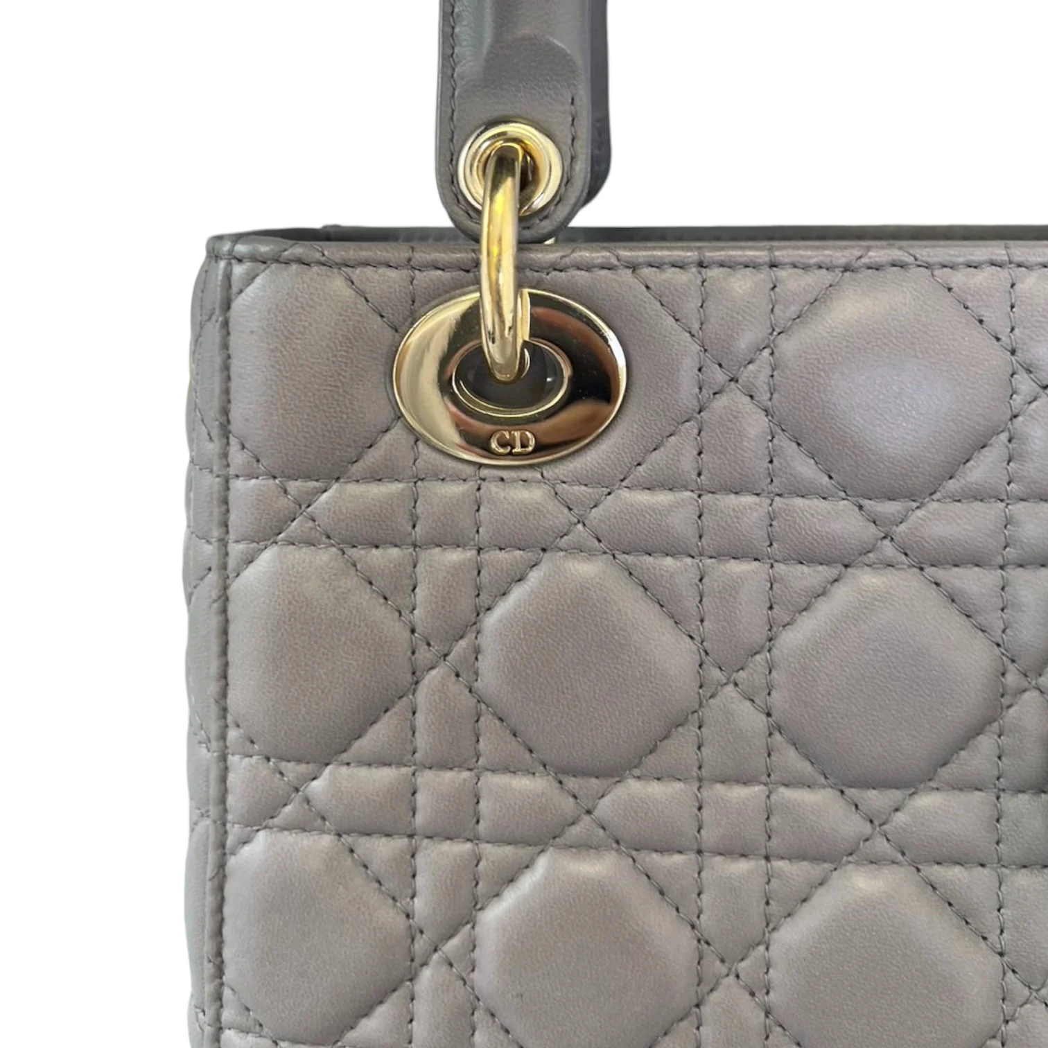 ABCDior Lady Dior Small Lambskin Grey GHW - Image 12