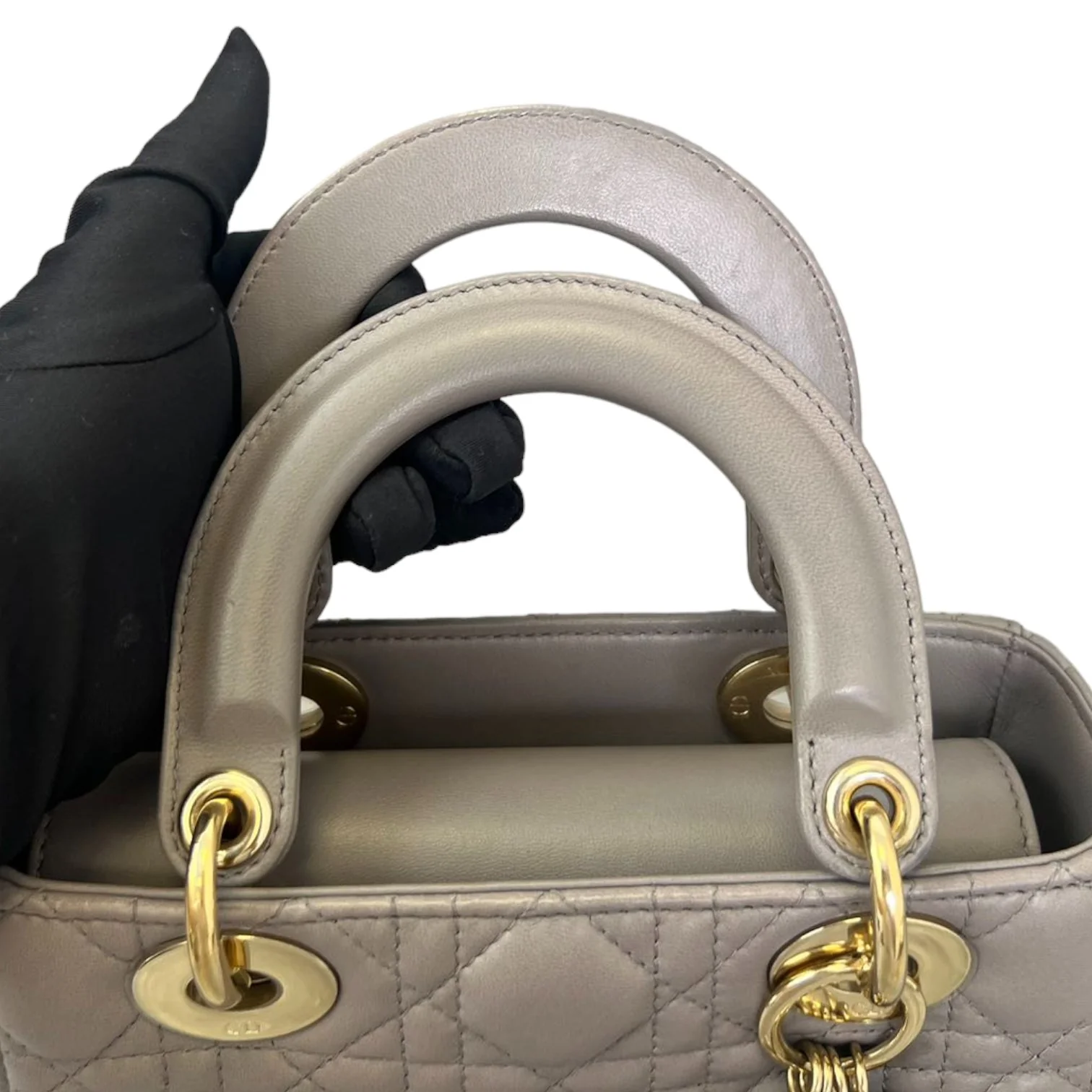 ABCDior Lady Dior Small Lambskin Grey GHW - Image 16