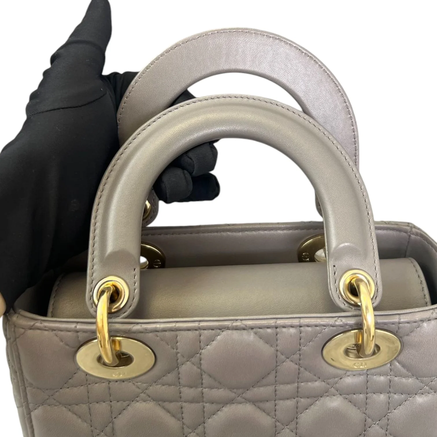 ABCDior Lady Dior Small Lambskin Grey GHW - Image 17