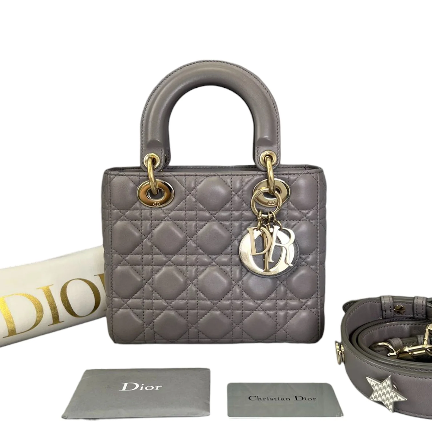ABCDior Lady Dior Small Lambskin Grey GHW - Image 2