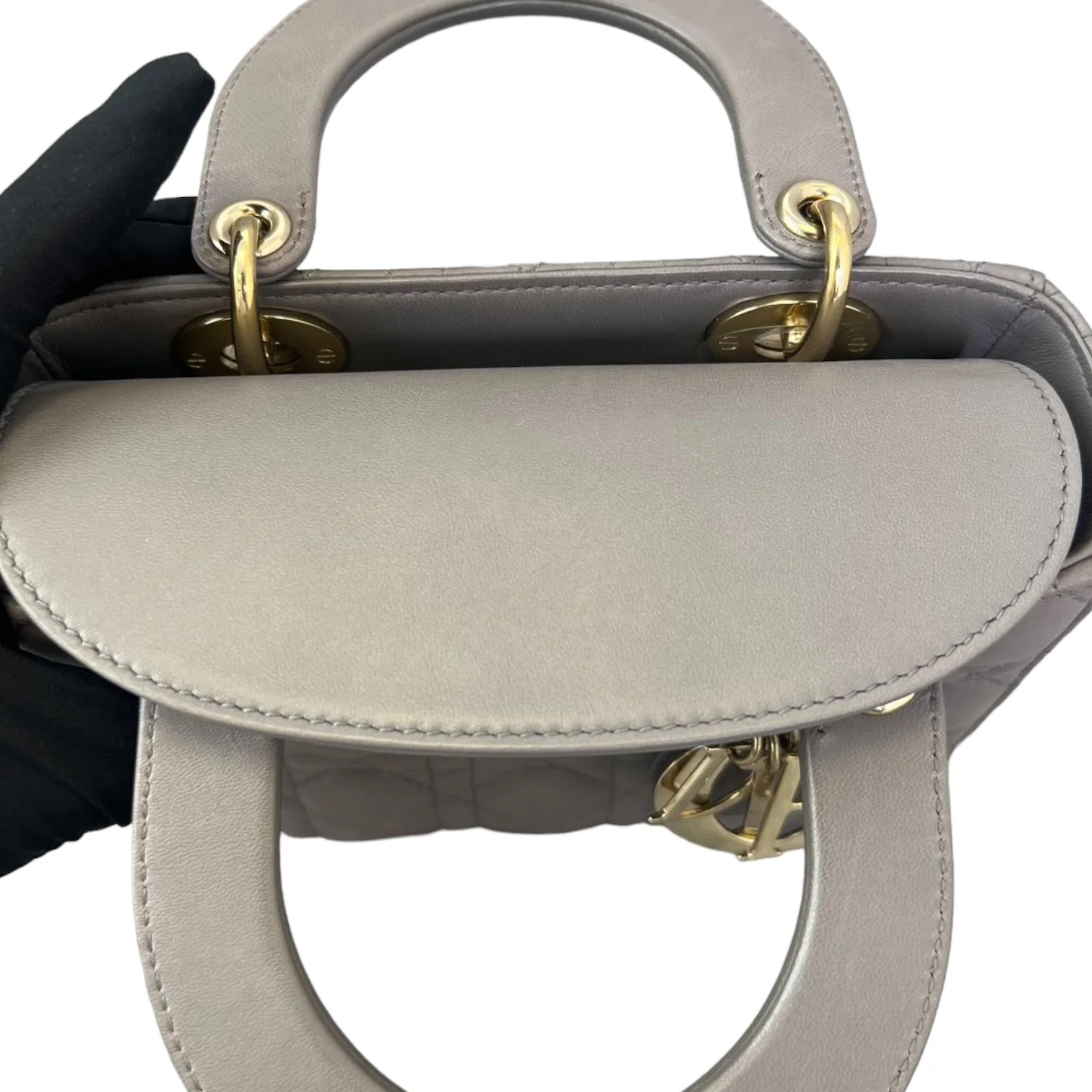 ABCDior Lady Dior Small Lambskin Grey GHW - Image 22