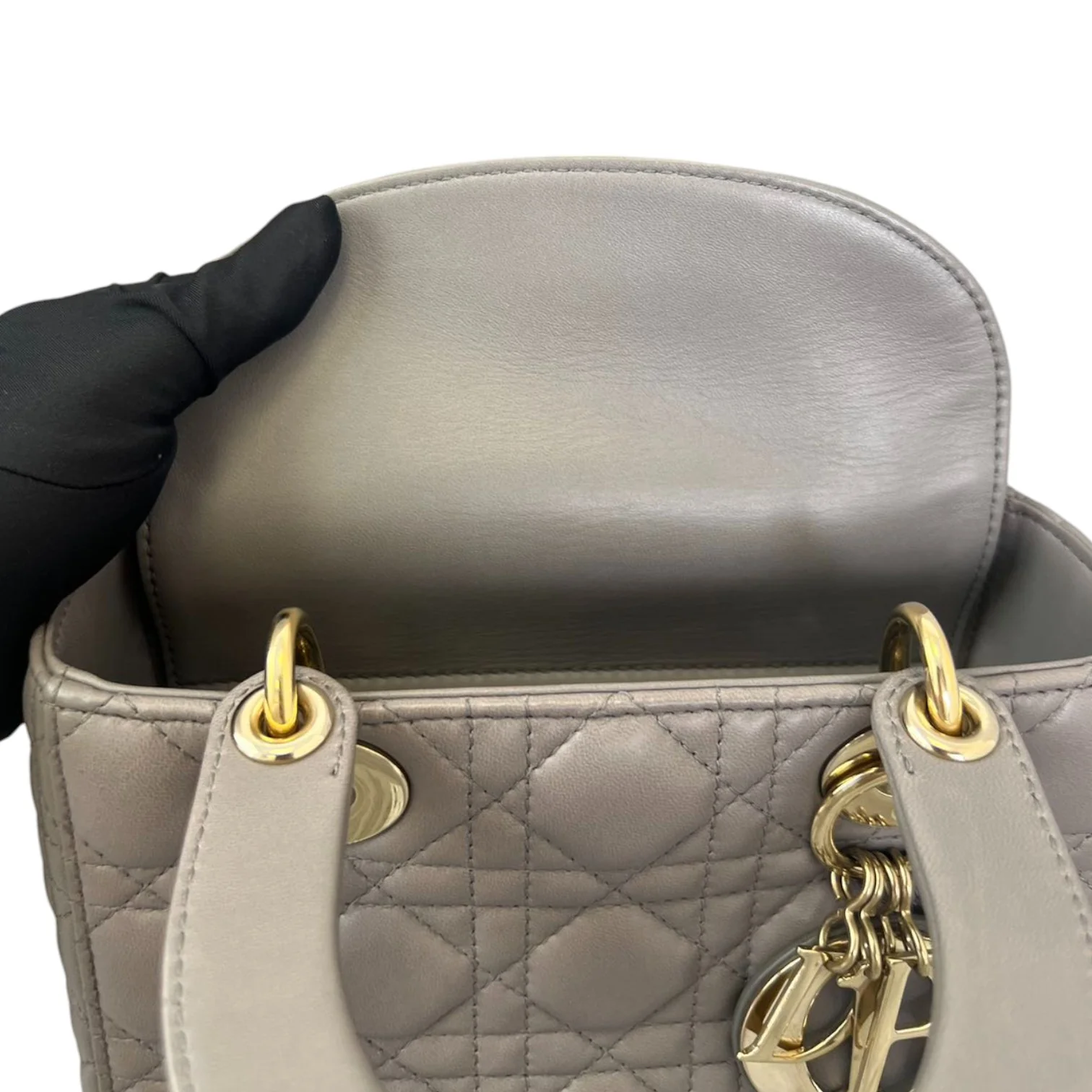 ABCDior Lady Dior Small Lambskin Grey GHW - Image 23