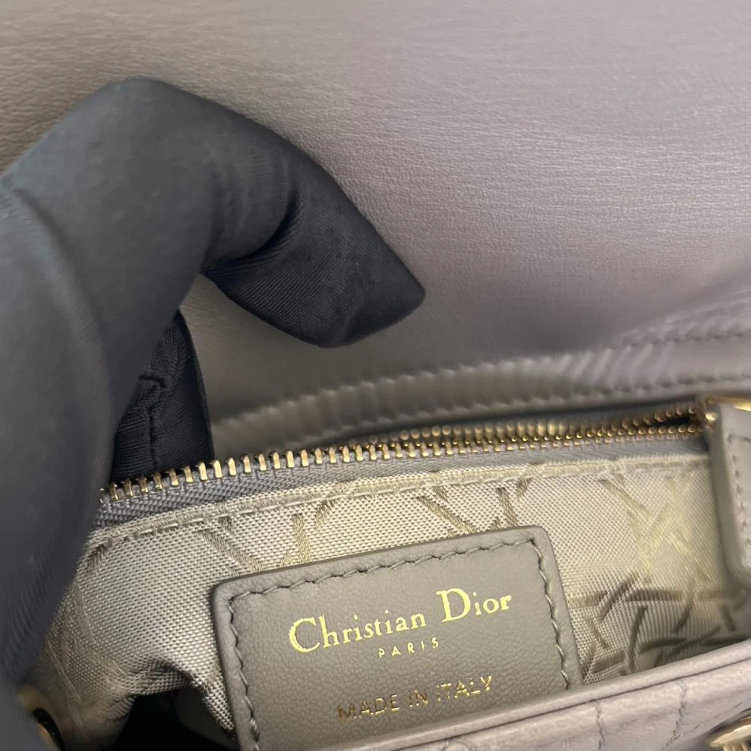 ABCDior Lady Dior Small Lambskin Grey GHW - Image 25