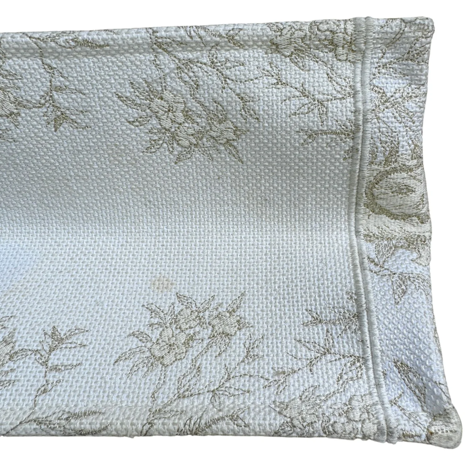 Book Tote Medium Jardin D'Hiver Canvas White Gold - Image 11
