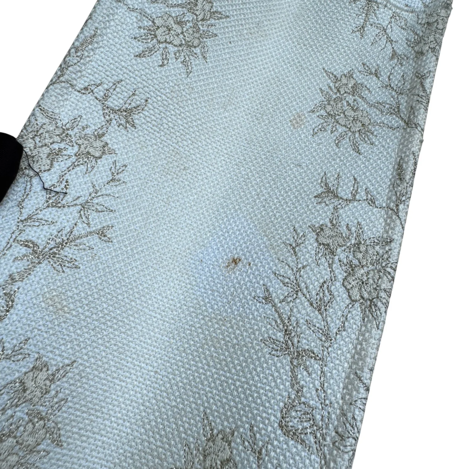 Book Tote Medium Jardin D'Hiver Canvas White Gold - Image 13