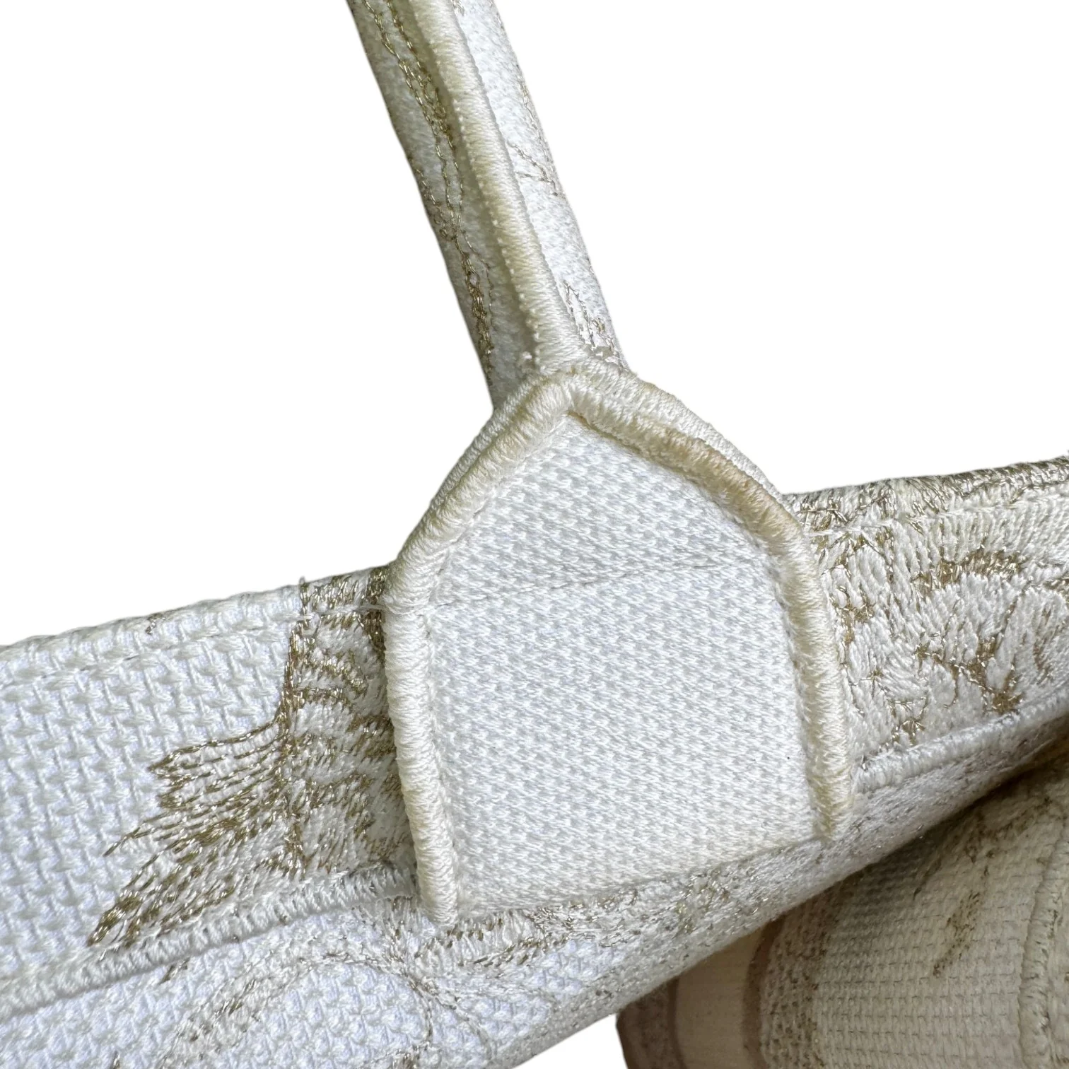 Book Tote Medium Jardin D'Hiver Canvas White Gold - Image 17