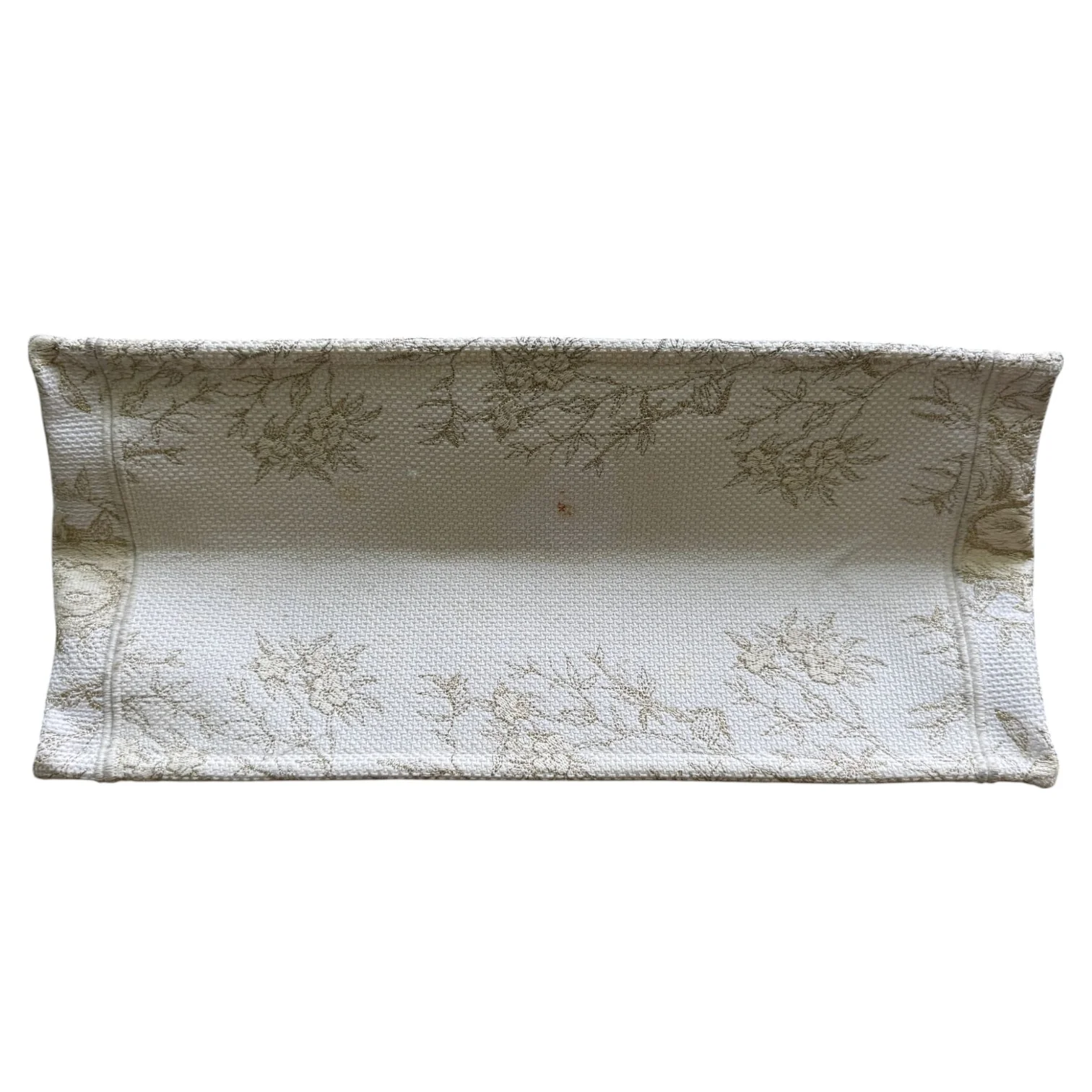 Book Tote Medium Jardin D'Hiver Canvas White Gold - Image 4