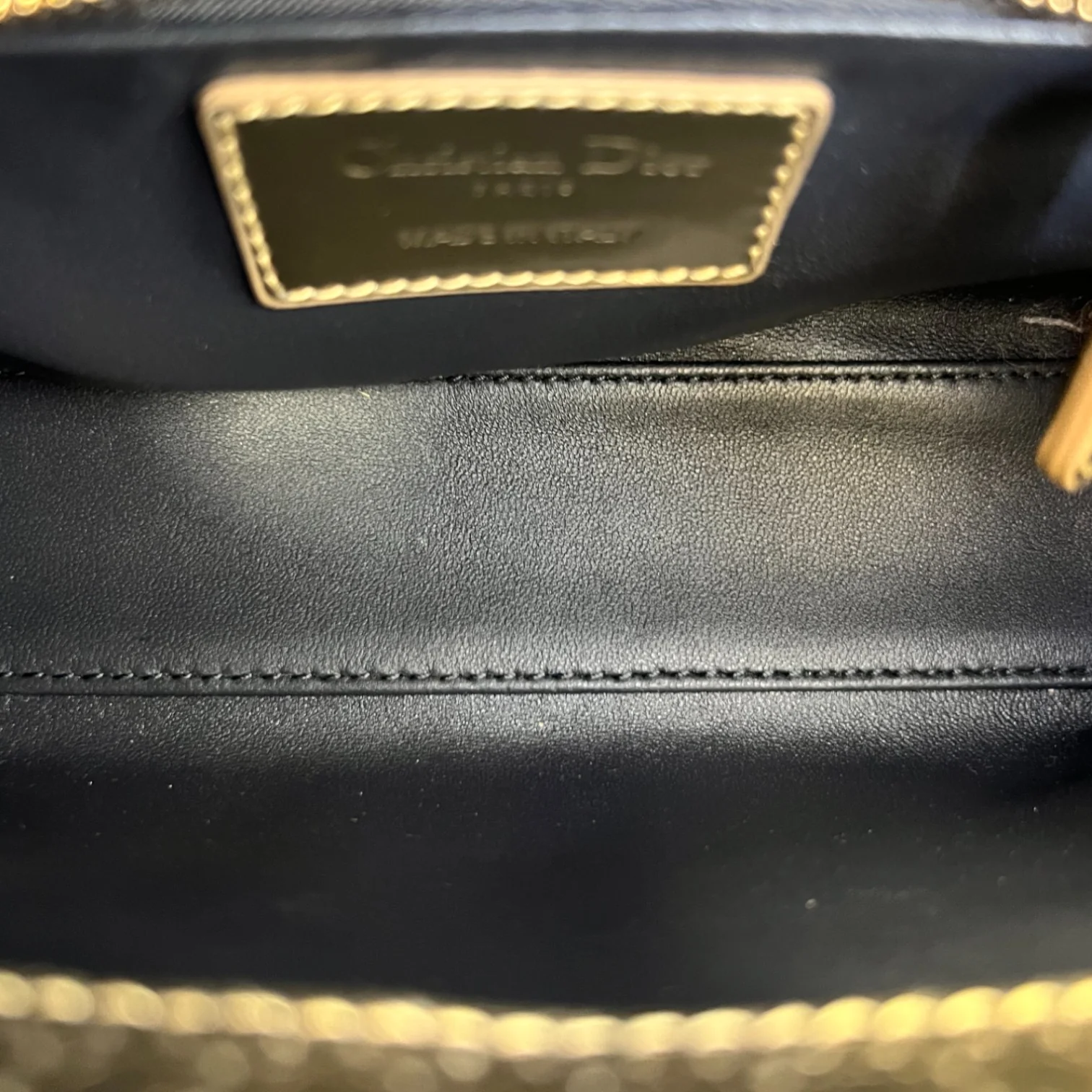 Chain Lady Dior Mini Metallic Patent Micro-Cannage Gold GHW - Image 21