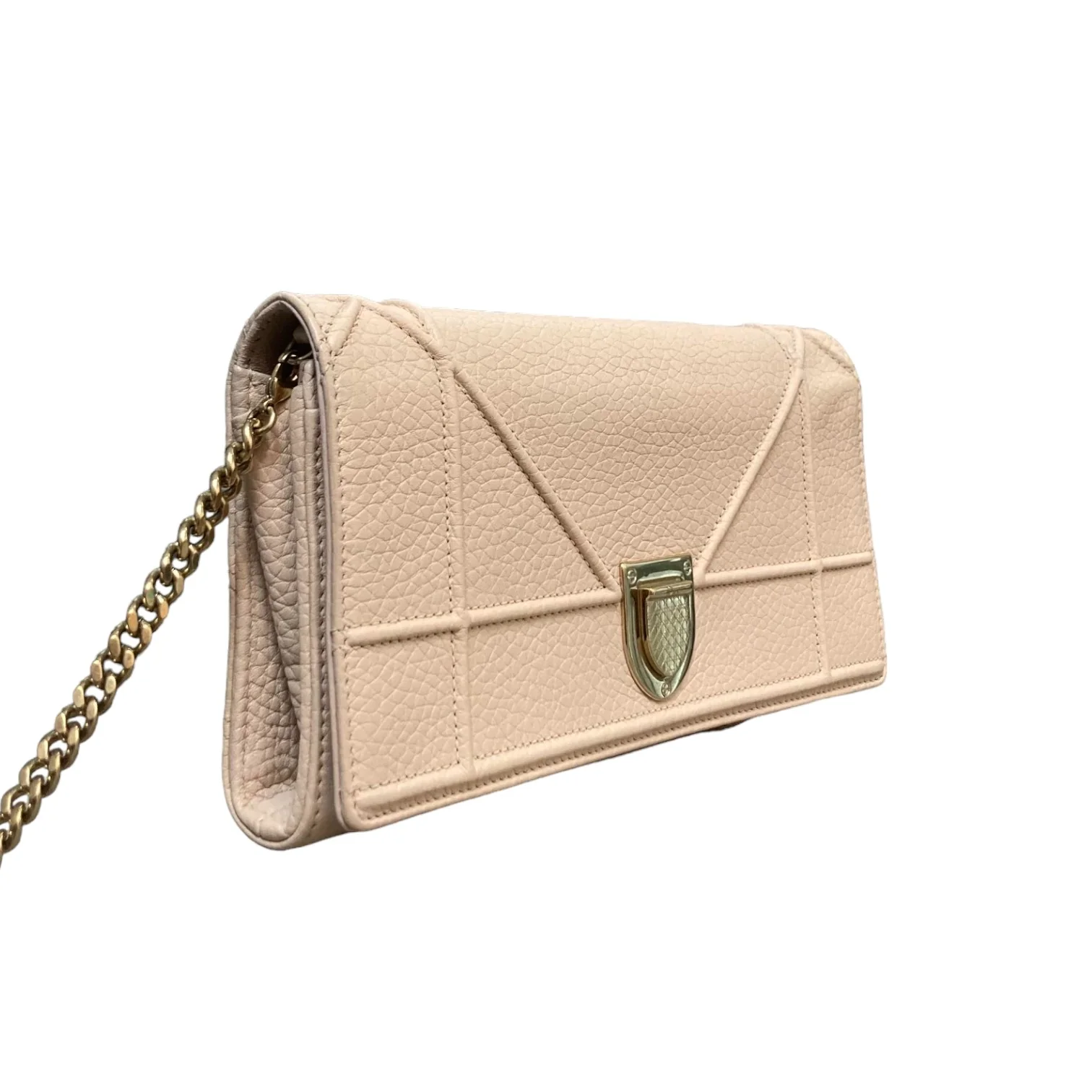 Diorama Chain Wallet Grained Calfskin Light Pink GHW - Image 4