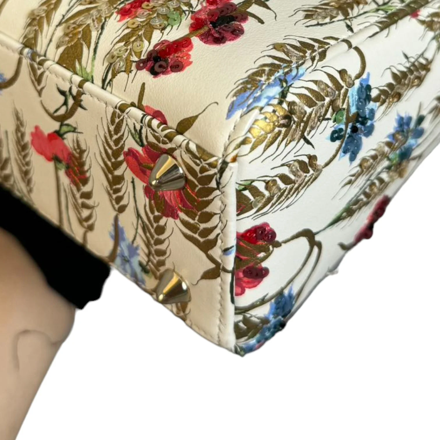 Lady Dior Calfskin Hibiscus Printed Embroidered Multicolor GHW - Image 10