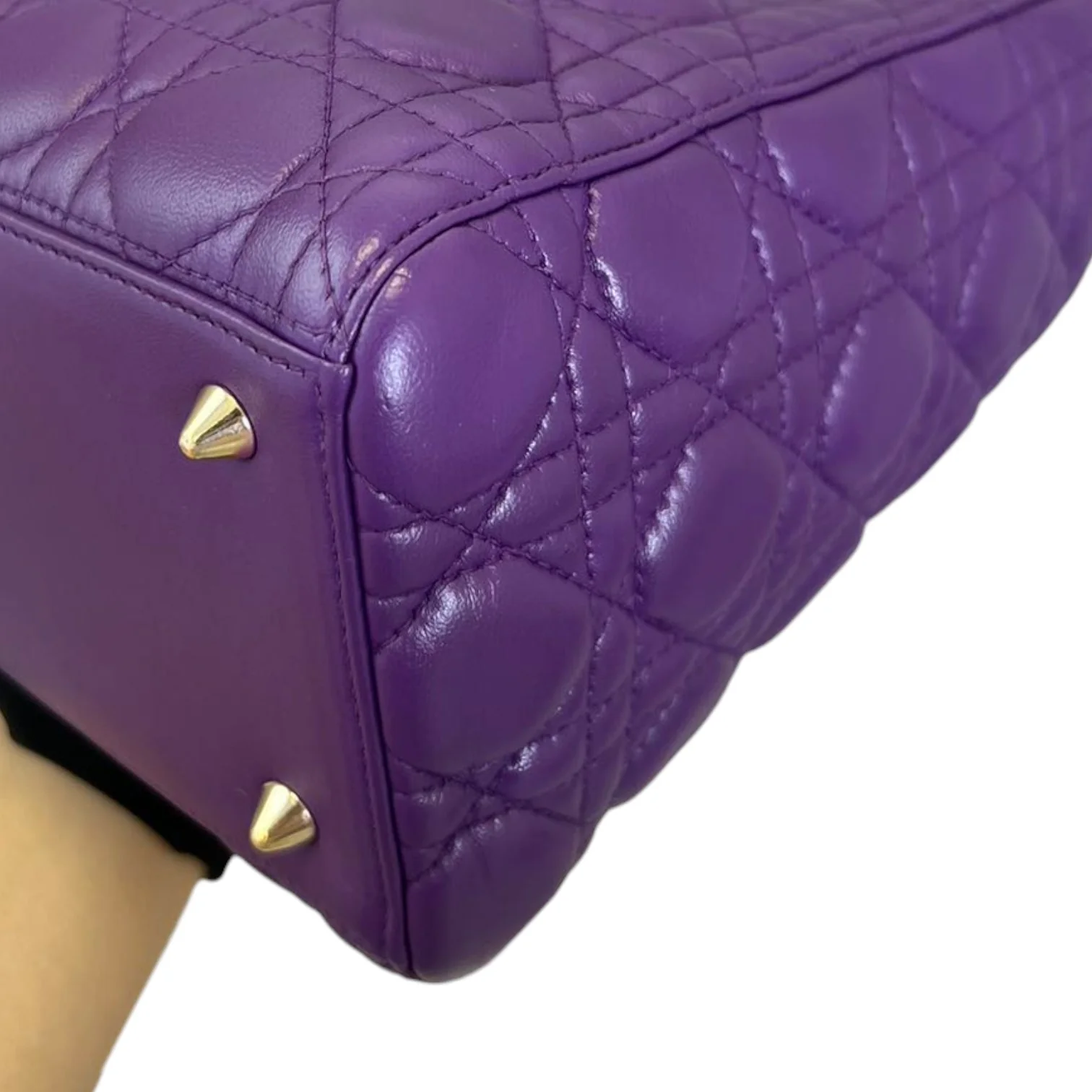 Lady Dior Lambskin Cannage Purple GHW - Image 10
