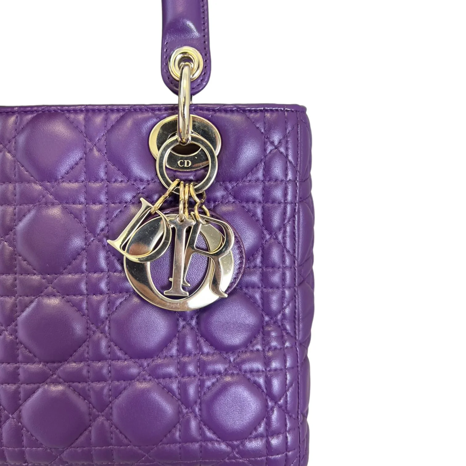 Lady Dior Lambskin Cannage Purple GHW - Image 11