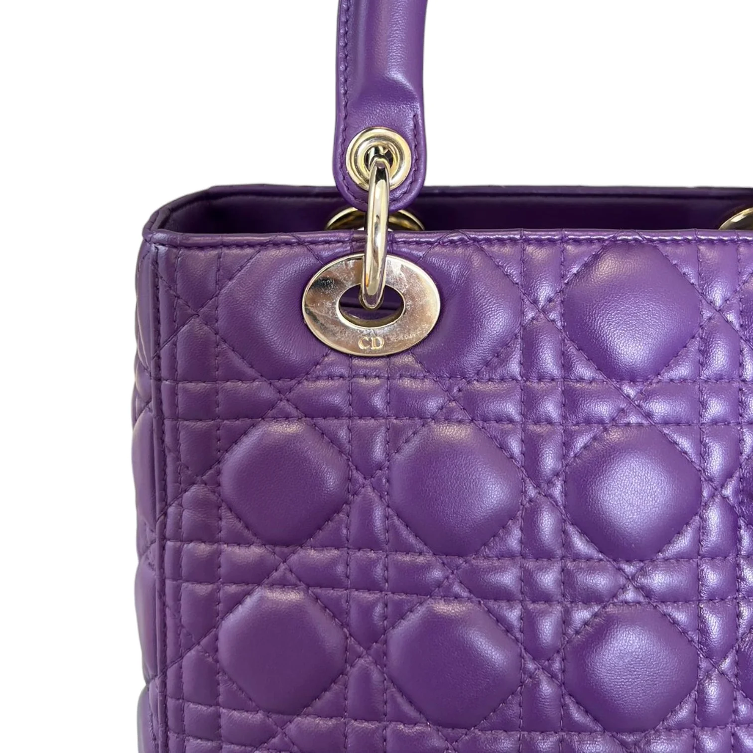 Lady Dior Lambskin Cannage Purple GHW - Image 12