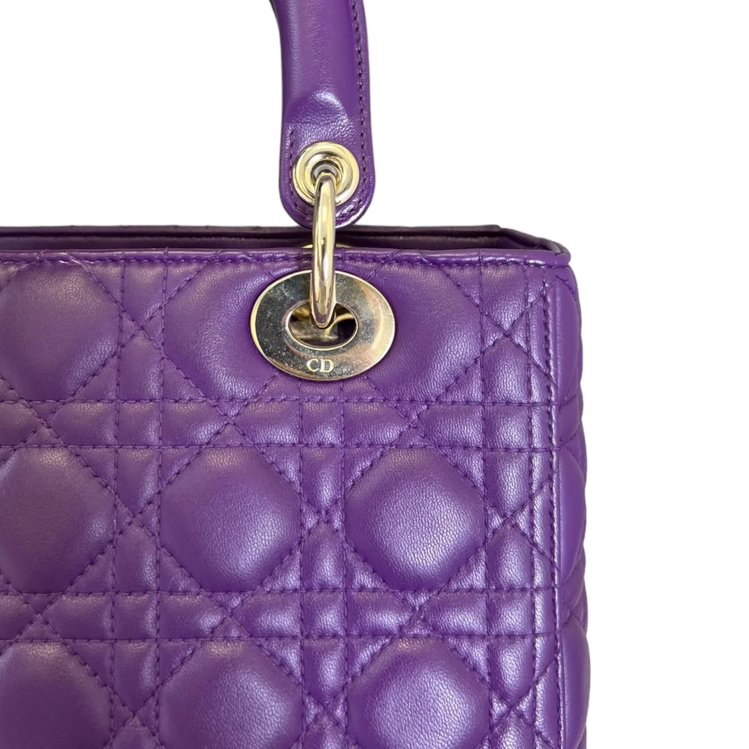 Lady Dior Lambskin Cannage Purple GHW - Image 13