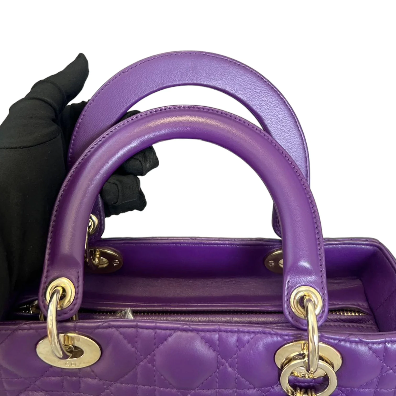 Lady Dior Lambskin Cannage Purple GHW - Image 16