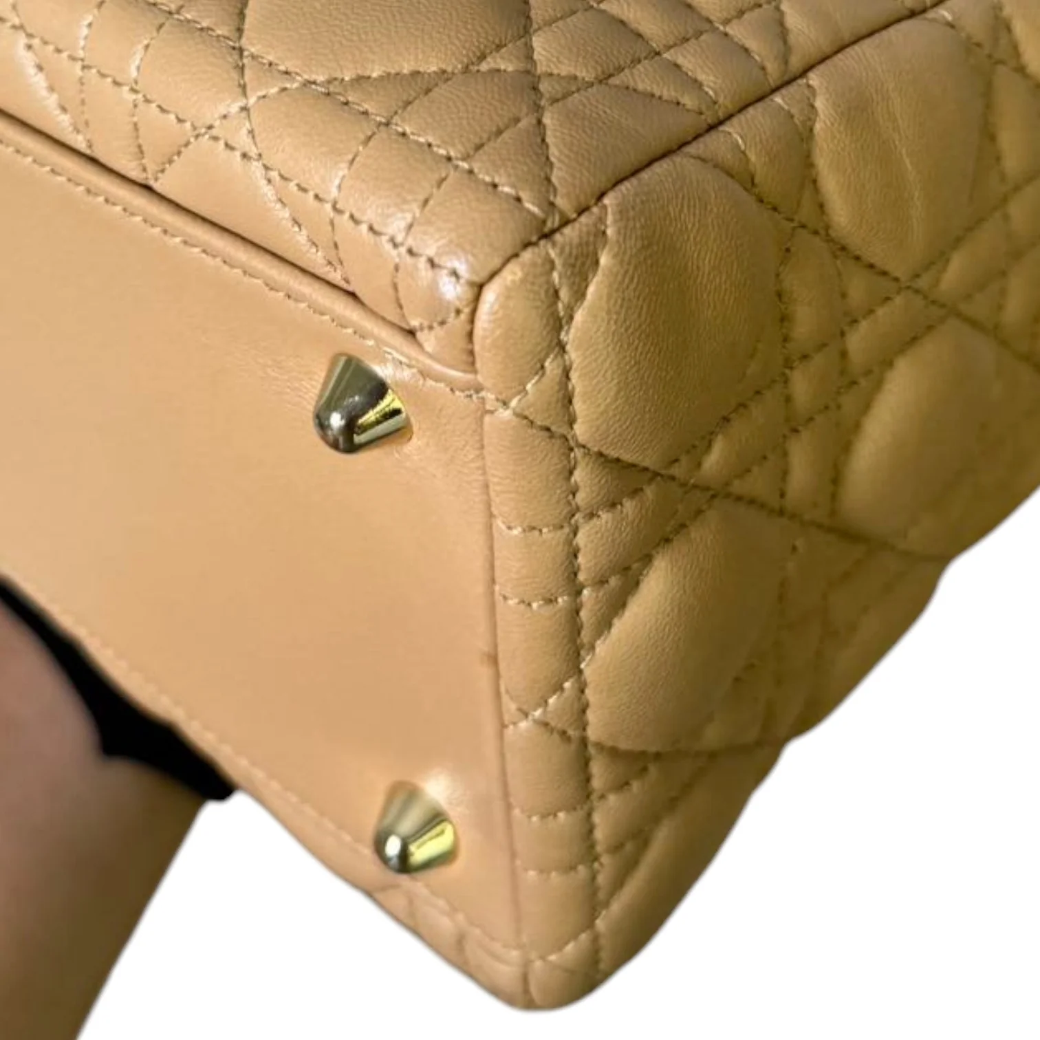 Lady Dior Large Lambskin Cannage Beige GHW - Image 10
