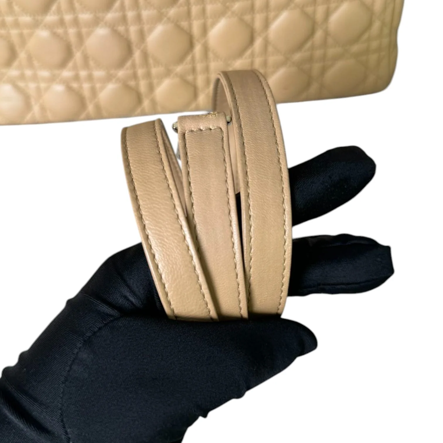 Lady Dior Large Lambskin Cannage Beige GHW - Image 18