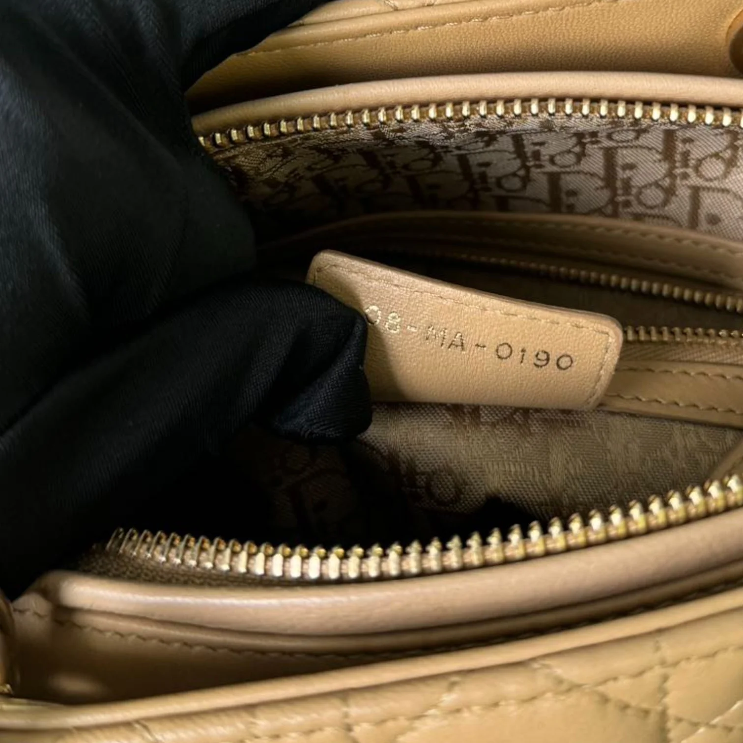 Lady Dior Large Lambskin Cannage Beige GHW - Image 23