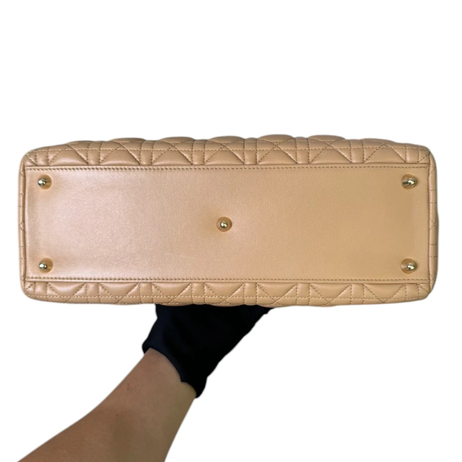 Lady Dior Large Lambskin Cannage Beige GHW - Image 4