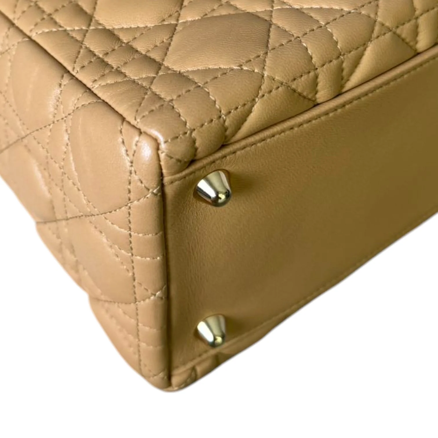 Lady Dior Large Lambskin Cannage Beige GHW - Image 9