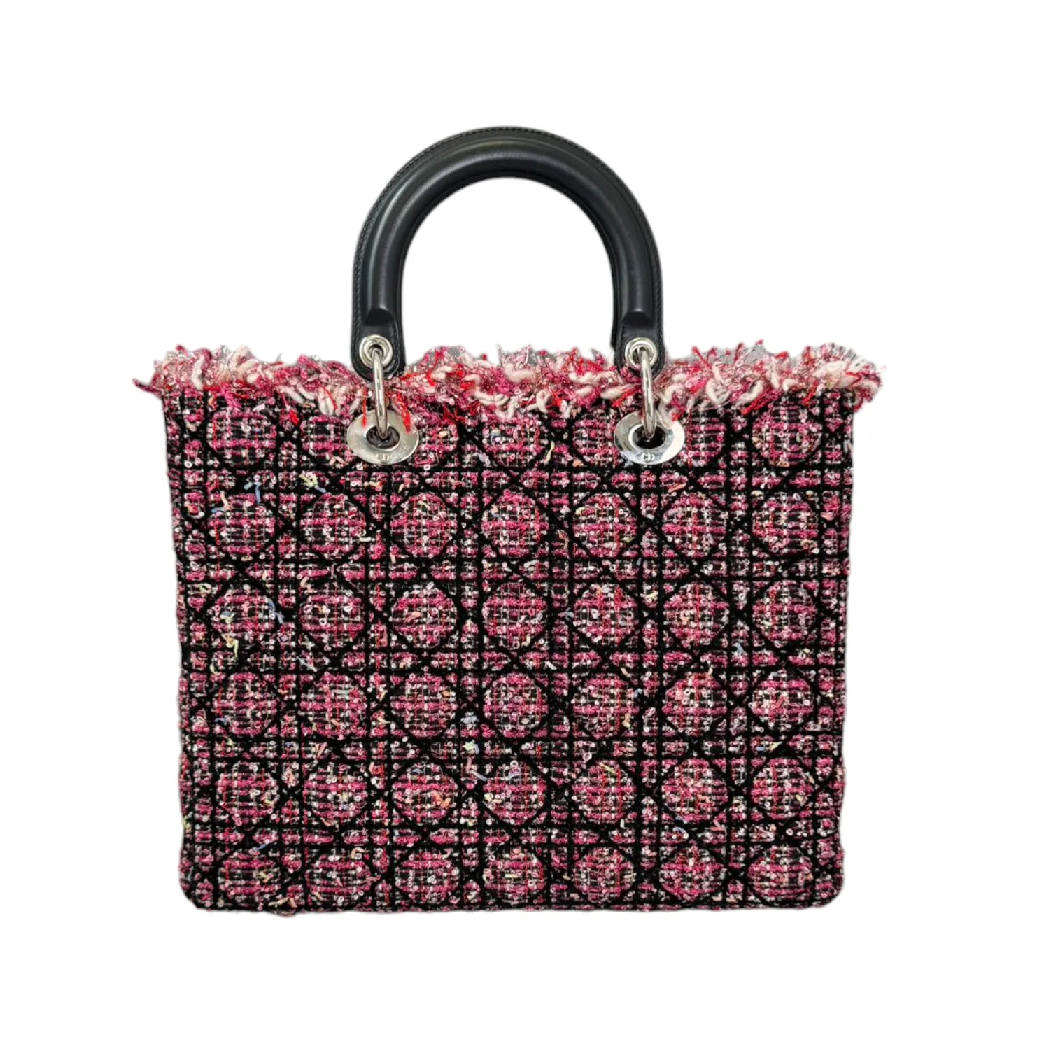 Lady Dior Large Tweed Fringe Embroidered Multicolor SHW - Image 2