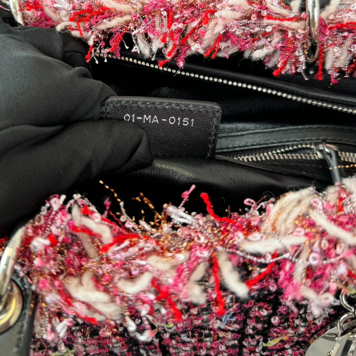 Lady Dior Large Tweed Fringe Embroidered Multicolor SHW - Image 21