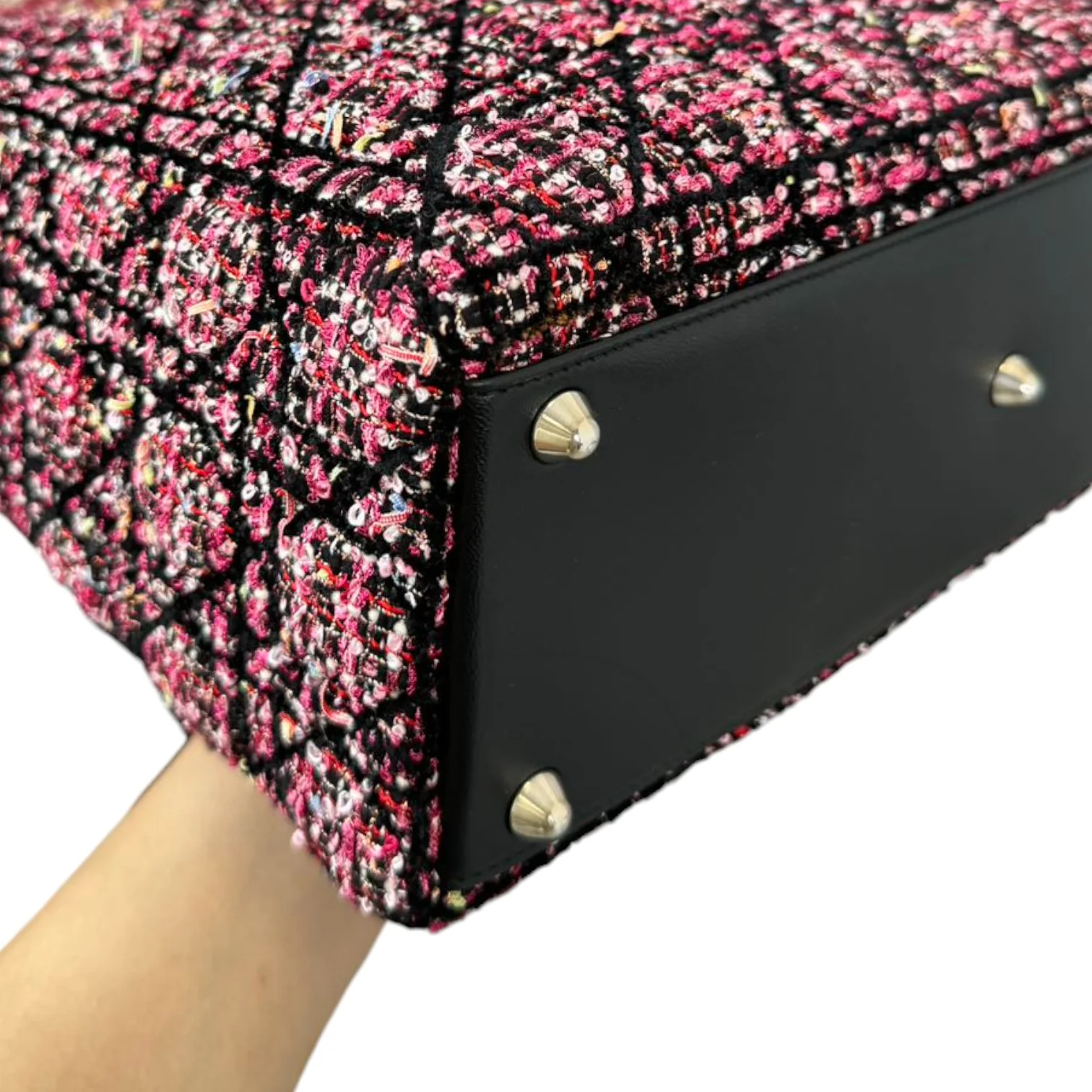 Lady Dior Large Tweed Fringe Embroidered Multicolor SHW - Image 6