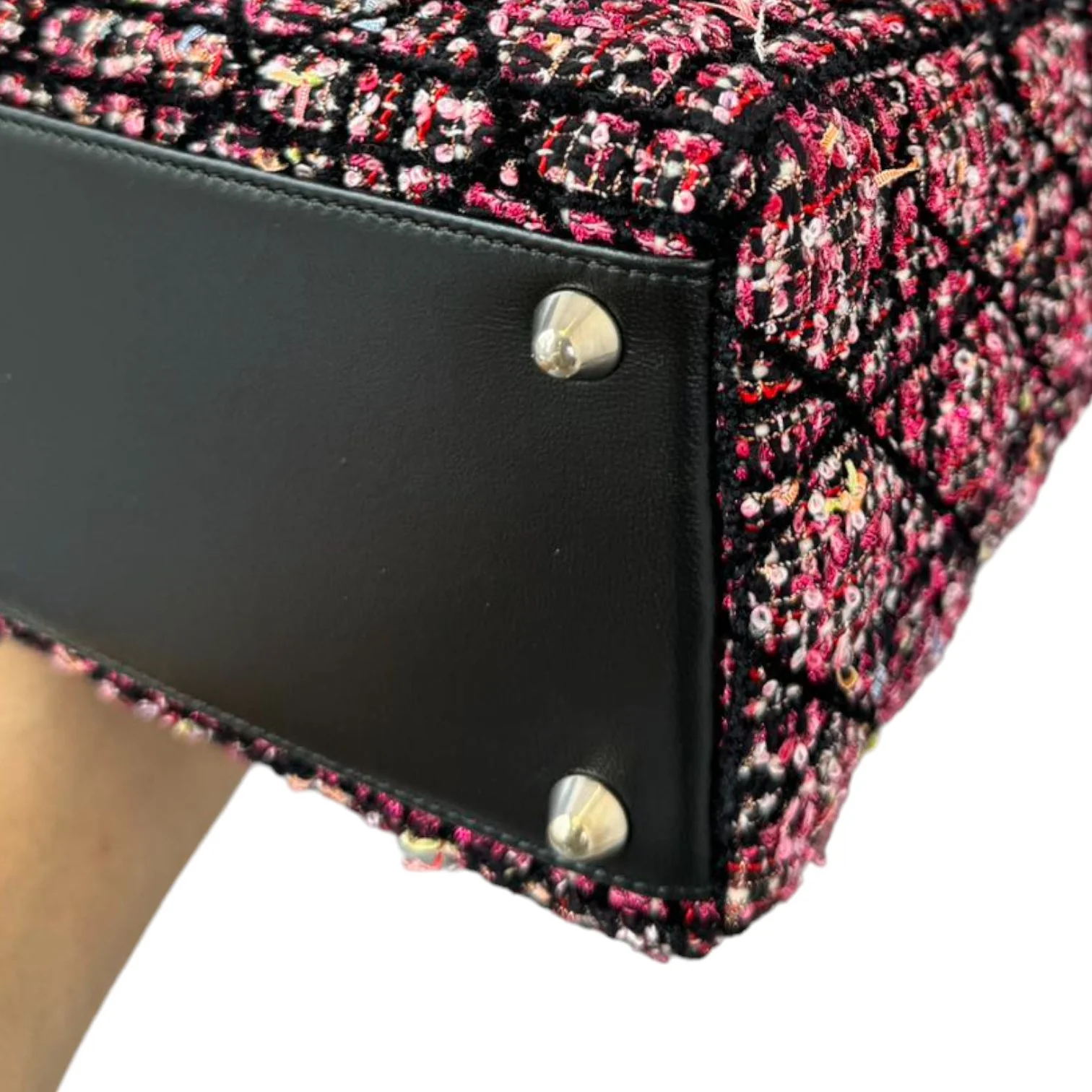 Lady Dior Large Tweed Fringe Embroidered Multicolor SHW - Image 7