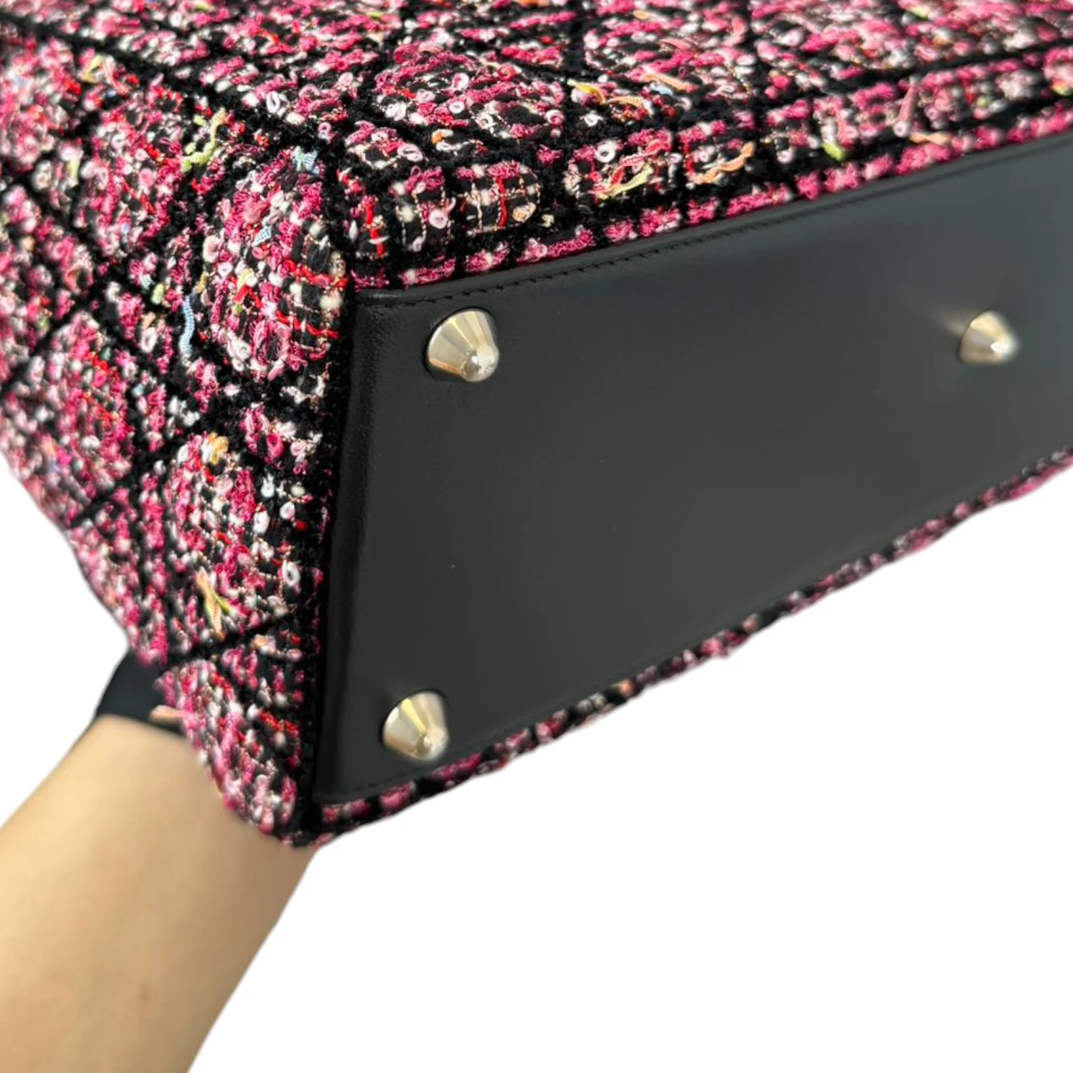 Lady Dior Large Tweed Fringe Embroidered Multicolor SHW - Image 8