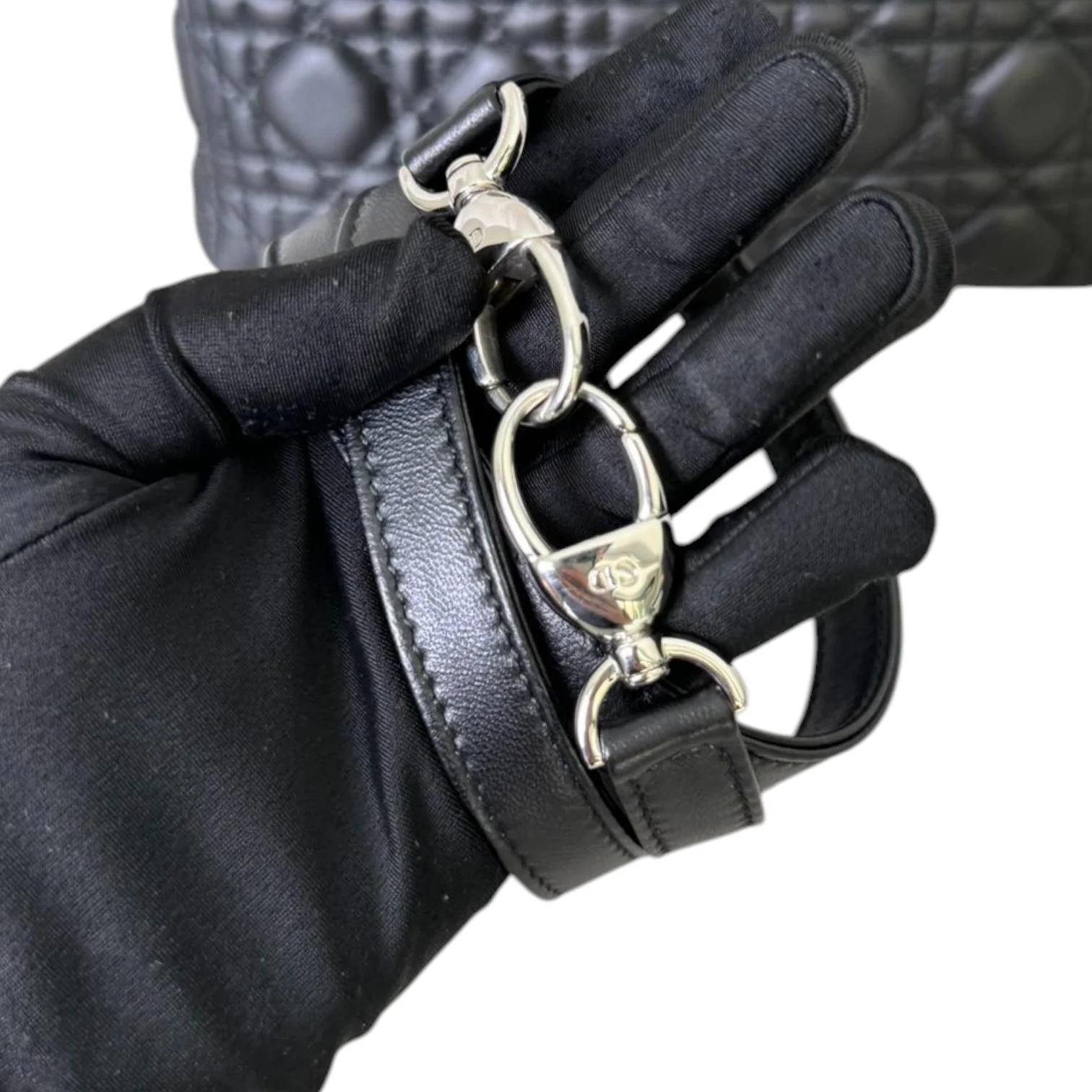 Lady Dior Medium Lambskin Cannage Black SHW - Image 20