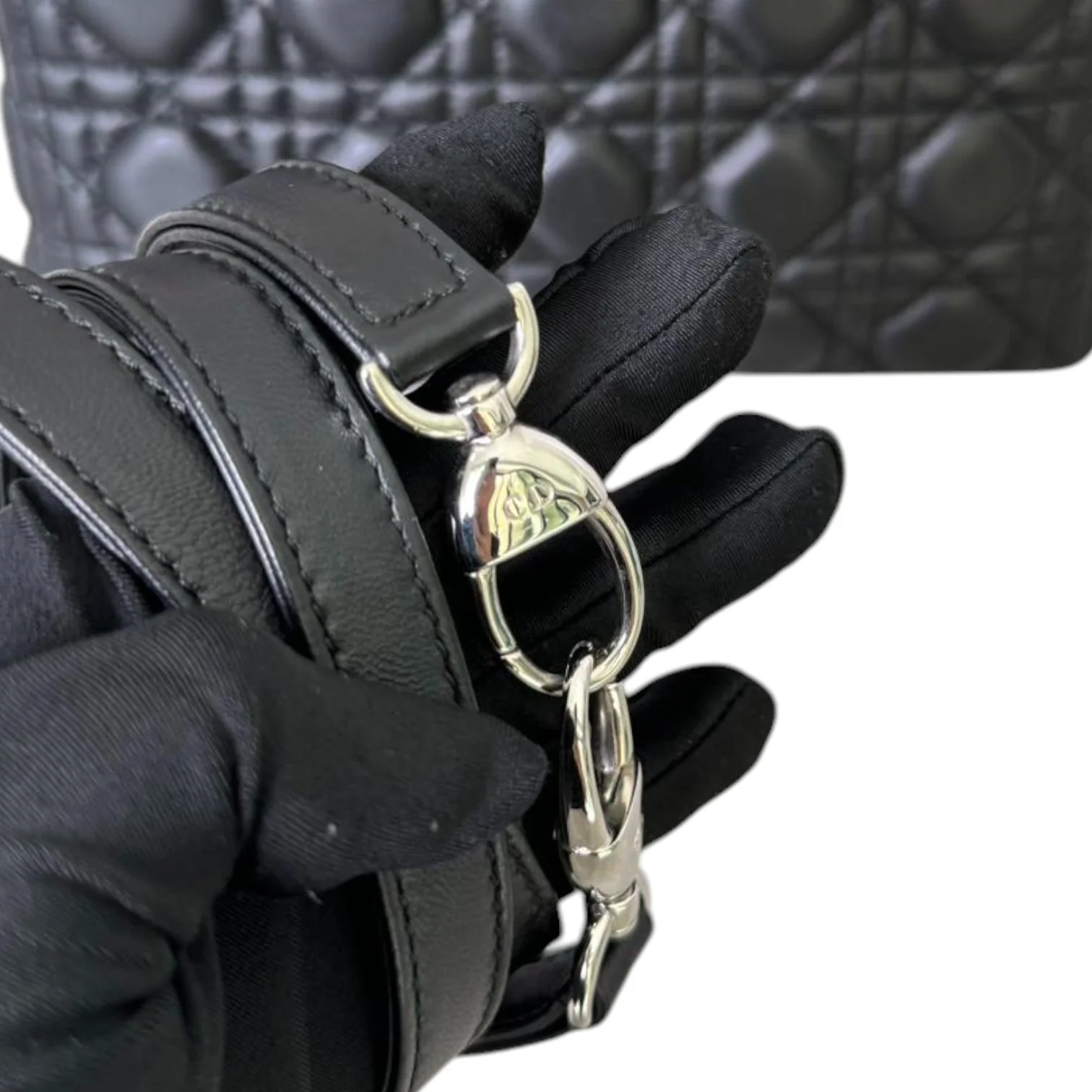 Lady Dior Medium Lambskin Cannage Black SHW - Image 21