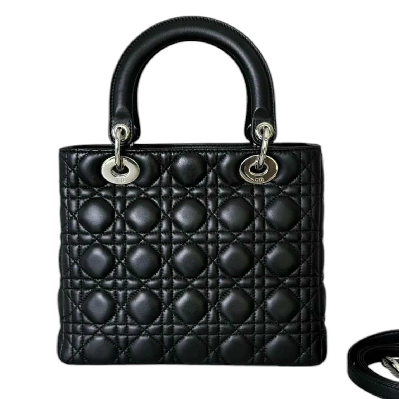 Lady Dior Medium Lambskin Cannage Black SHW - Image 3