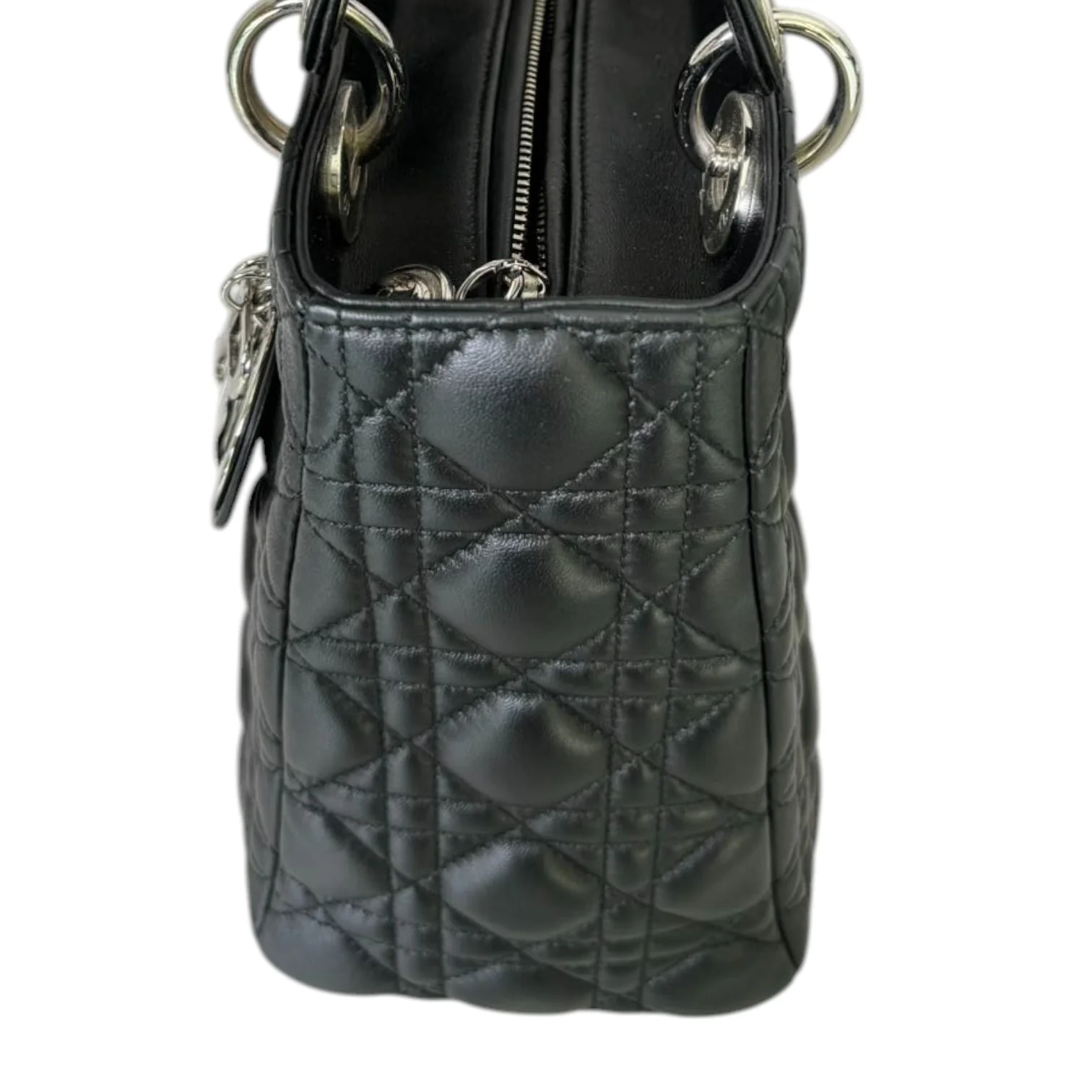 Lady Dior Medium Lambskin Cannage Black SHW - Image 5