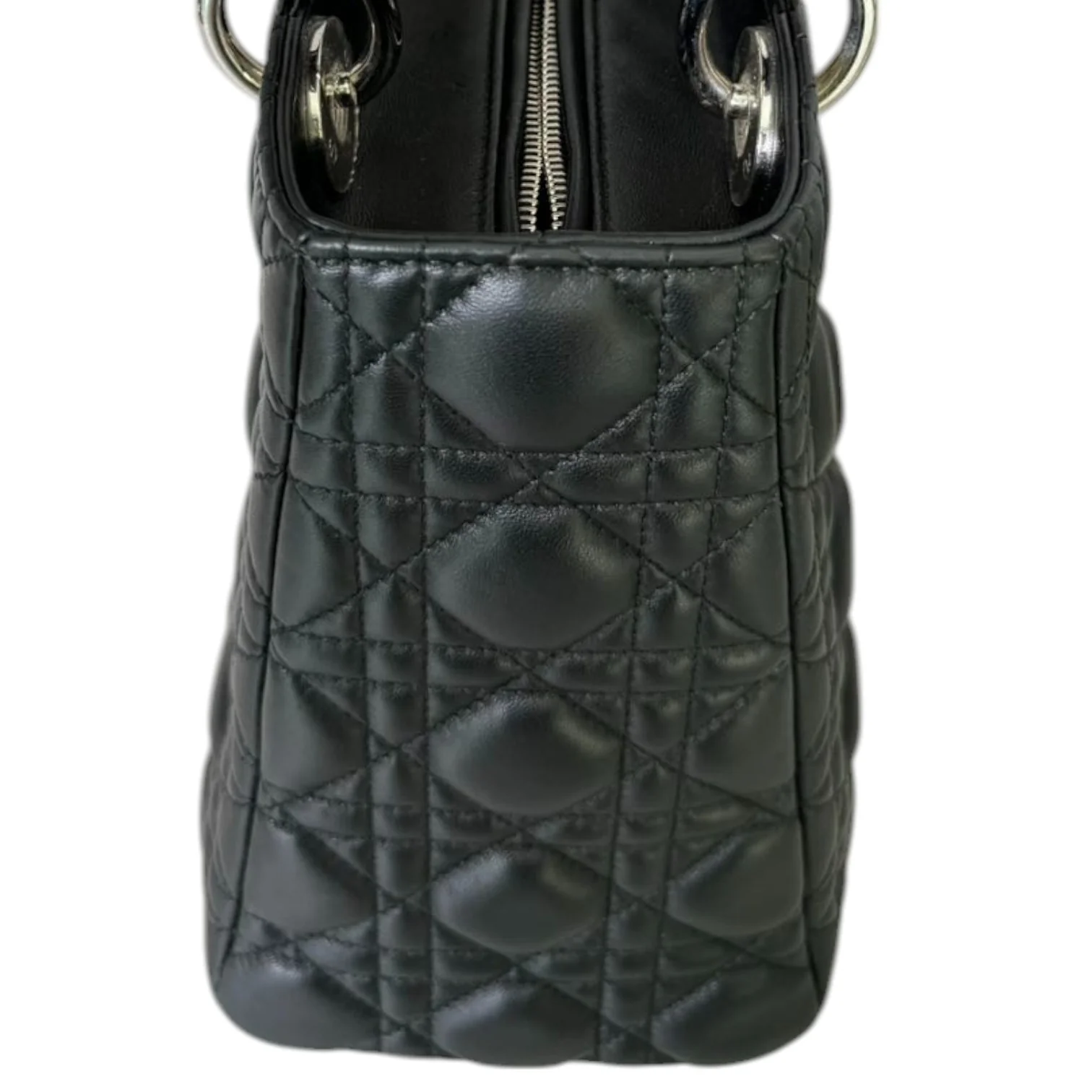 Lady Dior Medium Lambskin Cannage Black SHW - Image 6