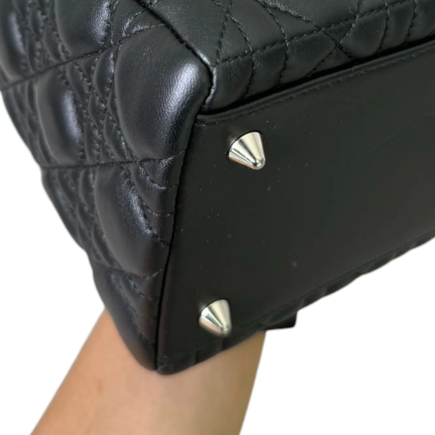 Lady Dior Medium Lambskin Cannage Black SHW - Image 7