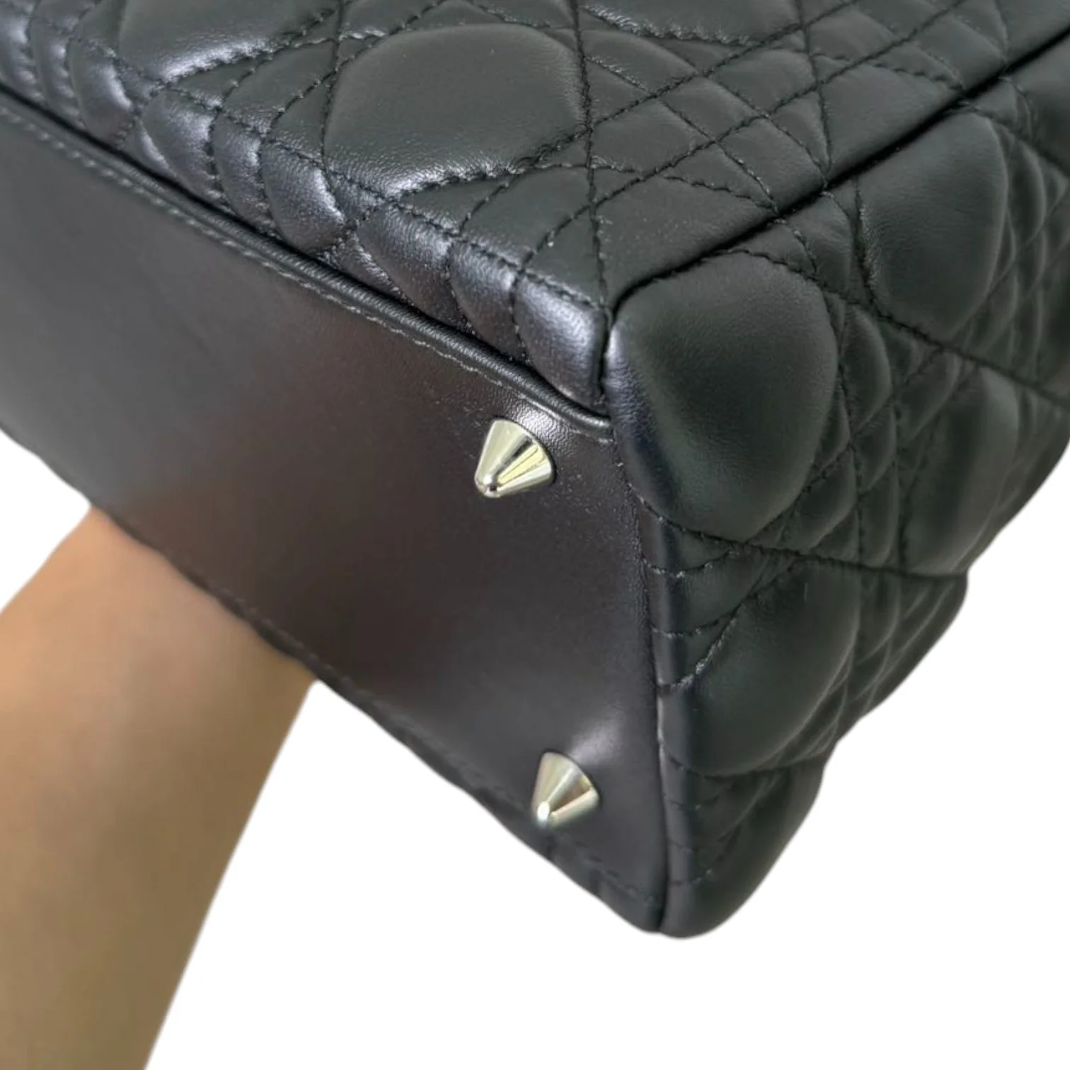 Lady Dior Medium Lambskin Cannage Black SHW - Image 8