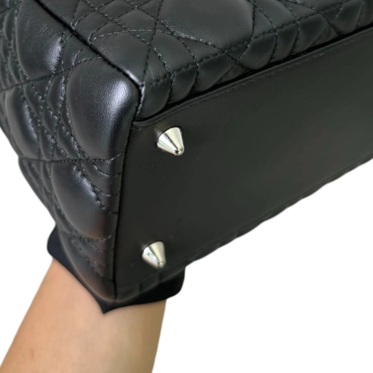 Lady Dior Medium Lambskin Cannage Black SHW - Image 9