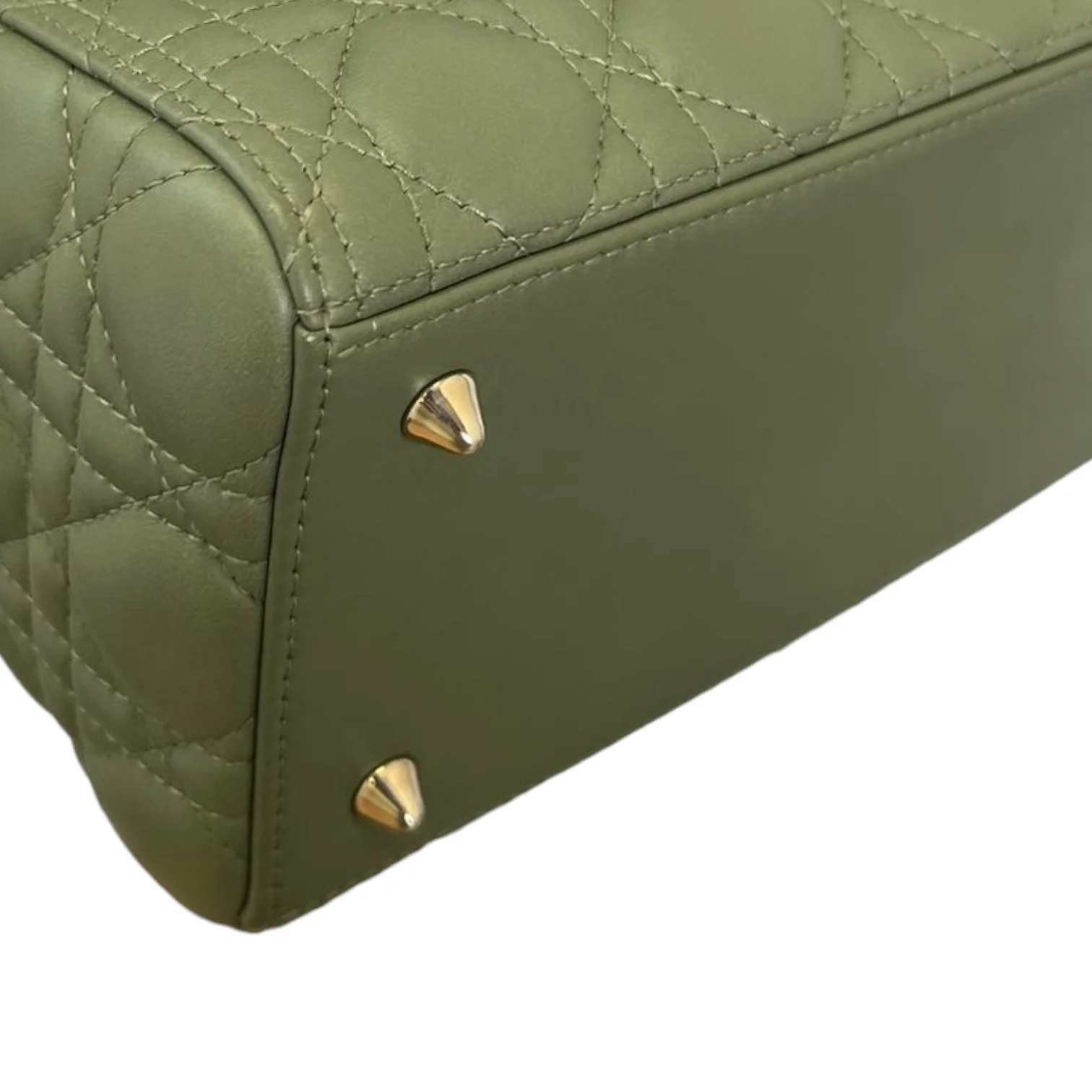 Lady Dior Medium Lambskin Cannage Green GHW - Image 7