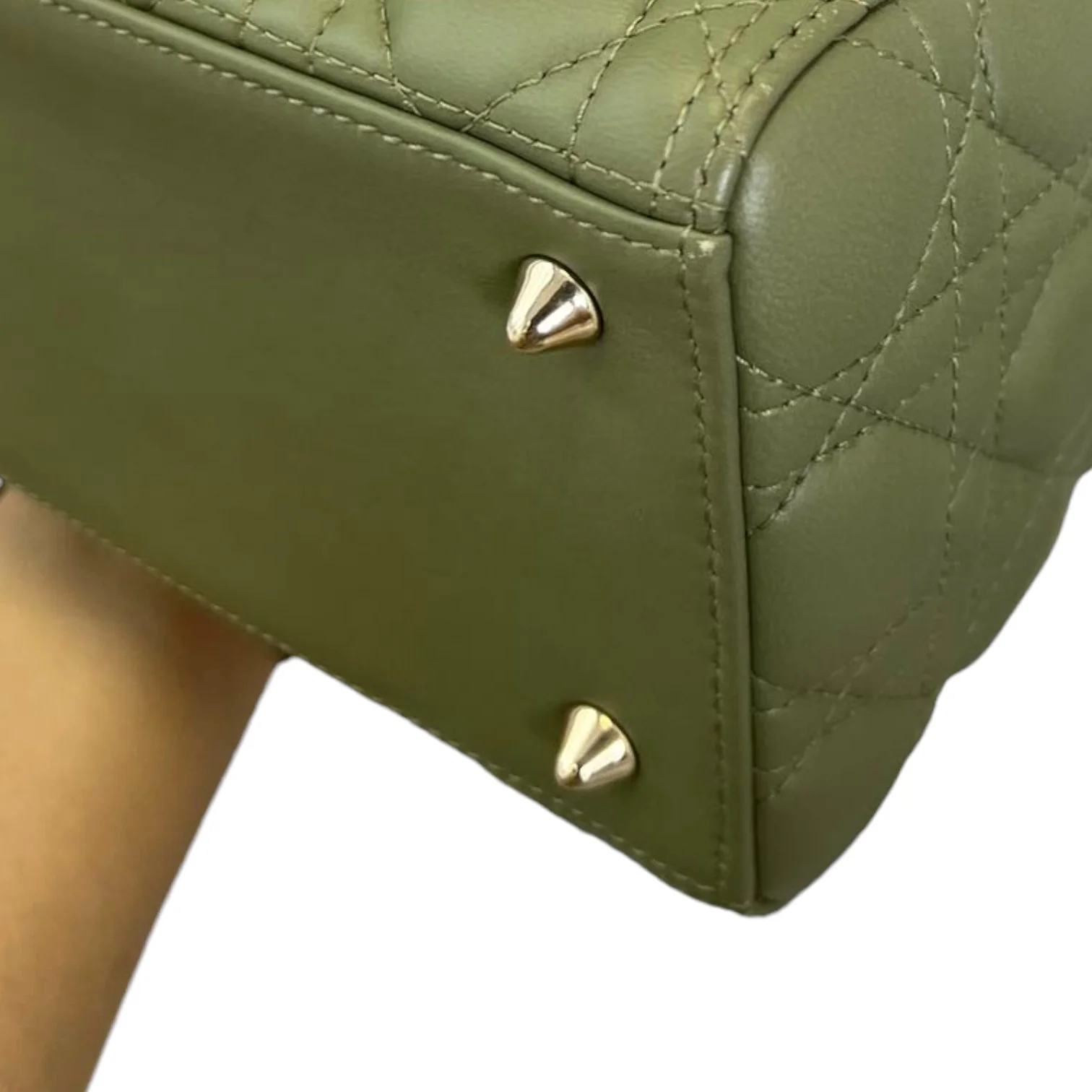 Lady Dior Medium Lambskin Cannage Green GHW - Image 8