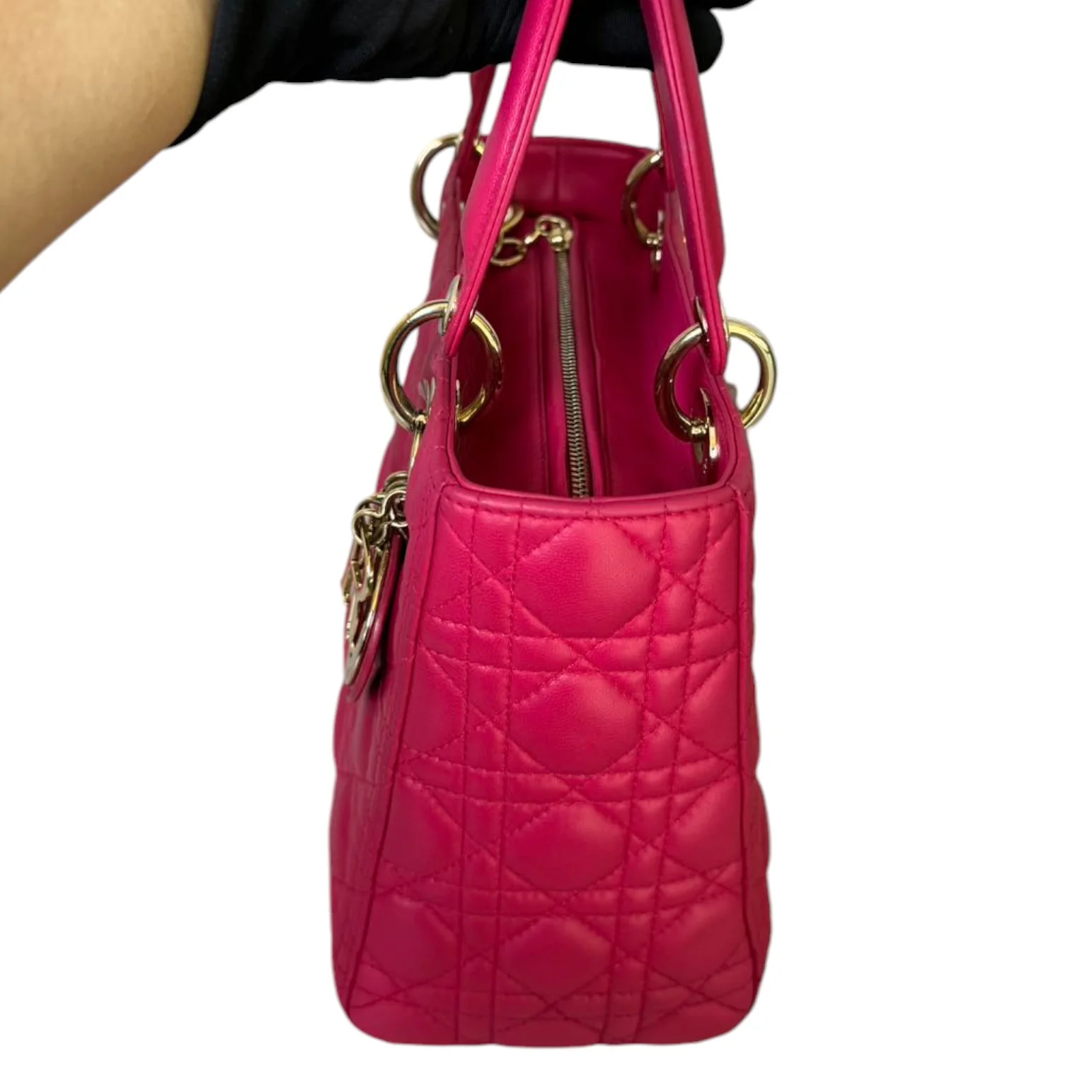 Lady Dior Medium Lambskin Pink GHW - Image 4