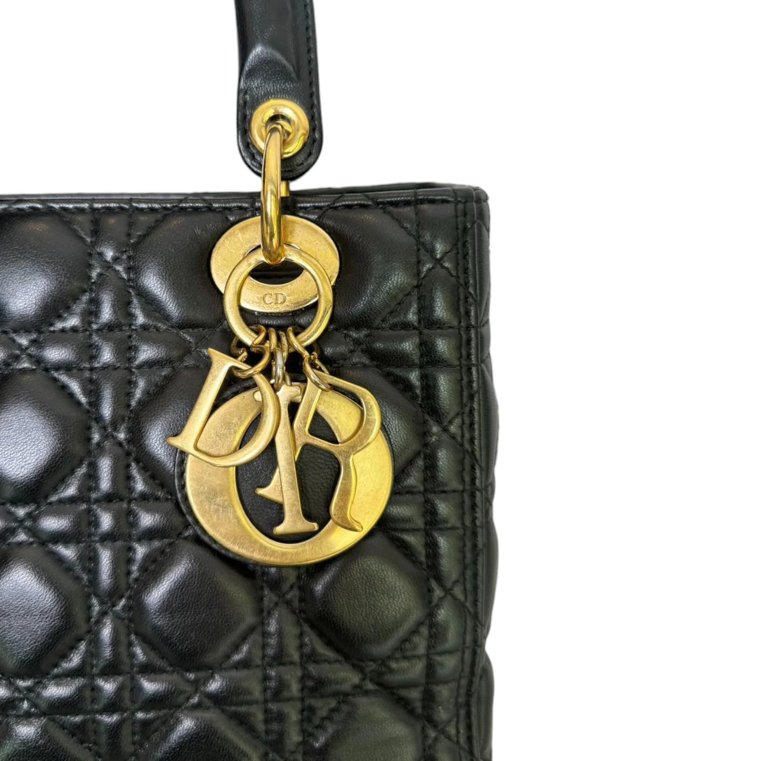 Lady Dior Medium Lambskin Quilted Black GHW - Image 10