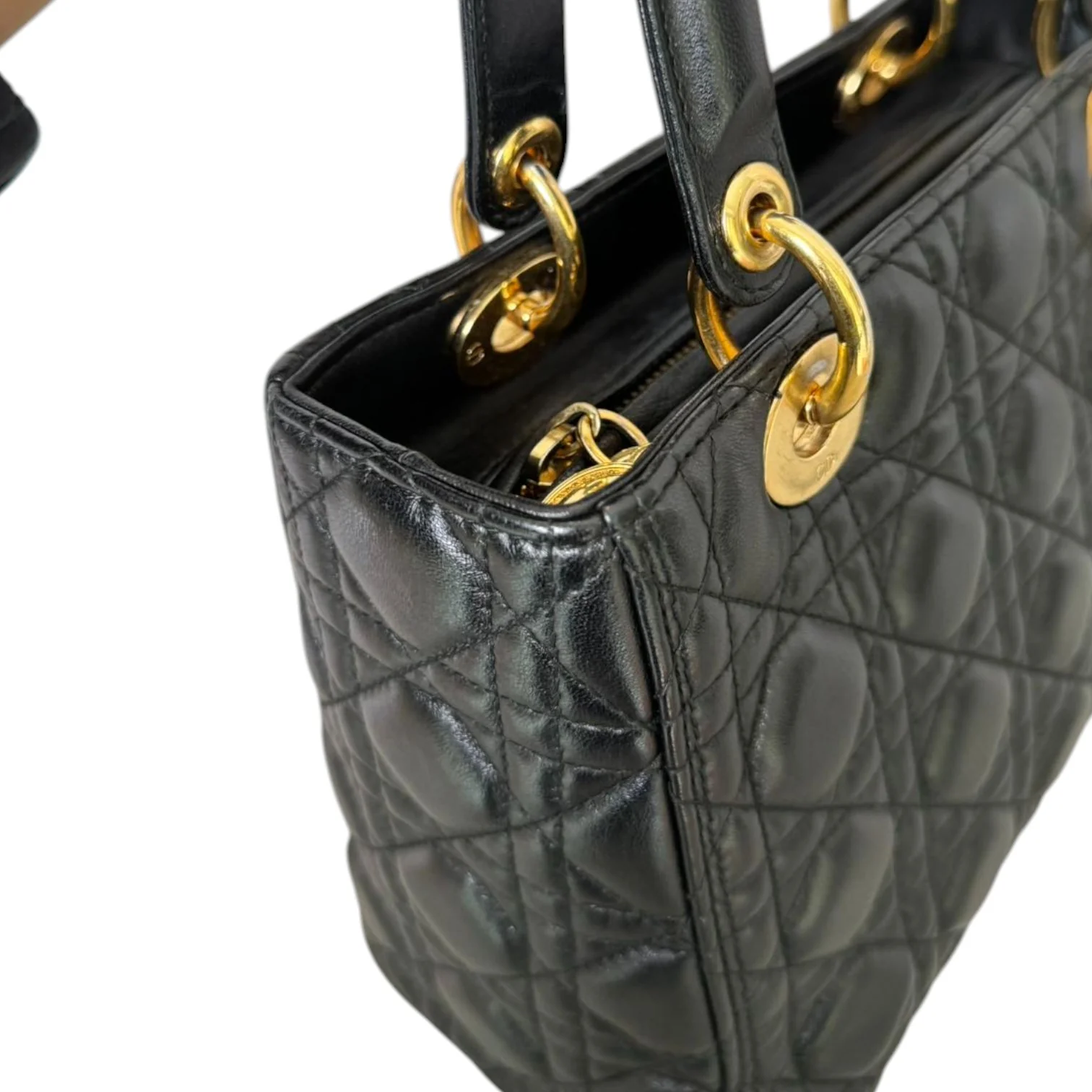 Lady Dior Medium Lambskin Quilted Black GHW - Image 18