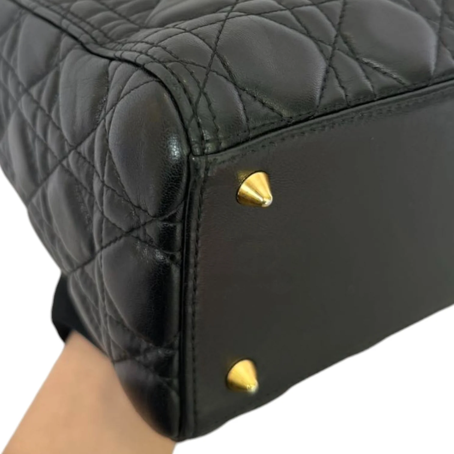 Lady Dior Medium Lambskin Quilted Black GHW - Image 6