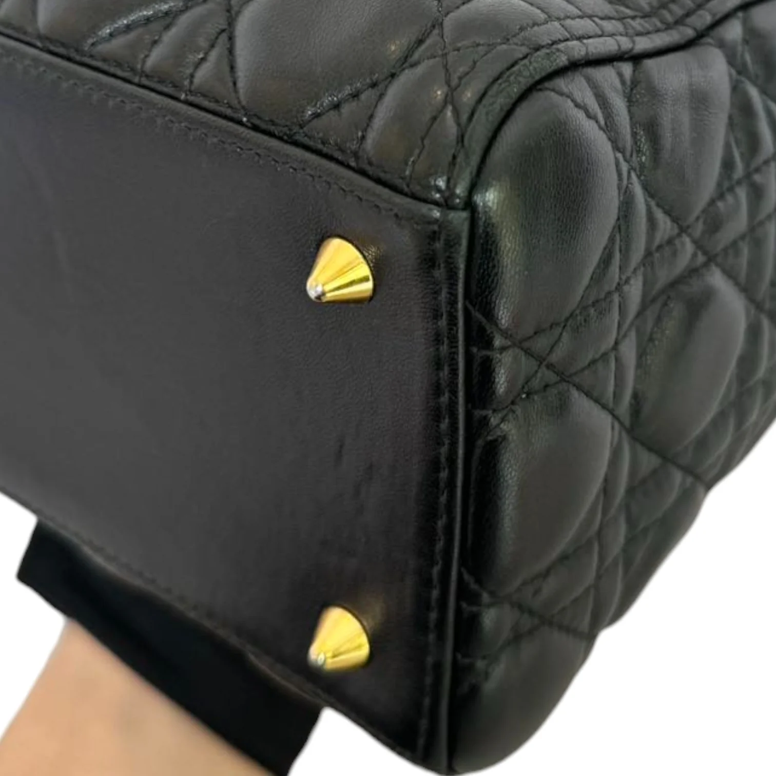 Lady Dior Medium Lambskin Quilted Black GHW - Image 7